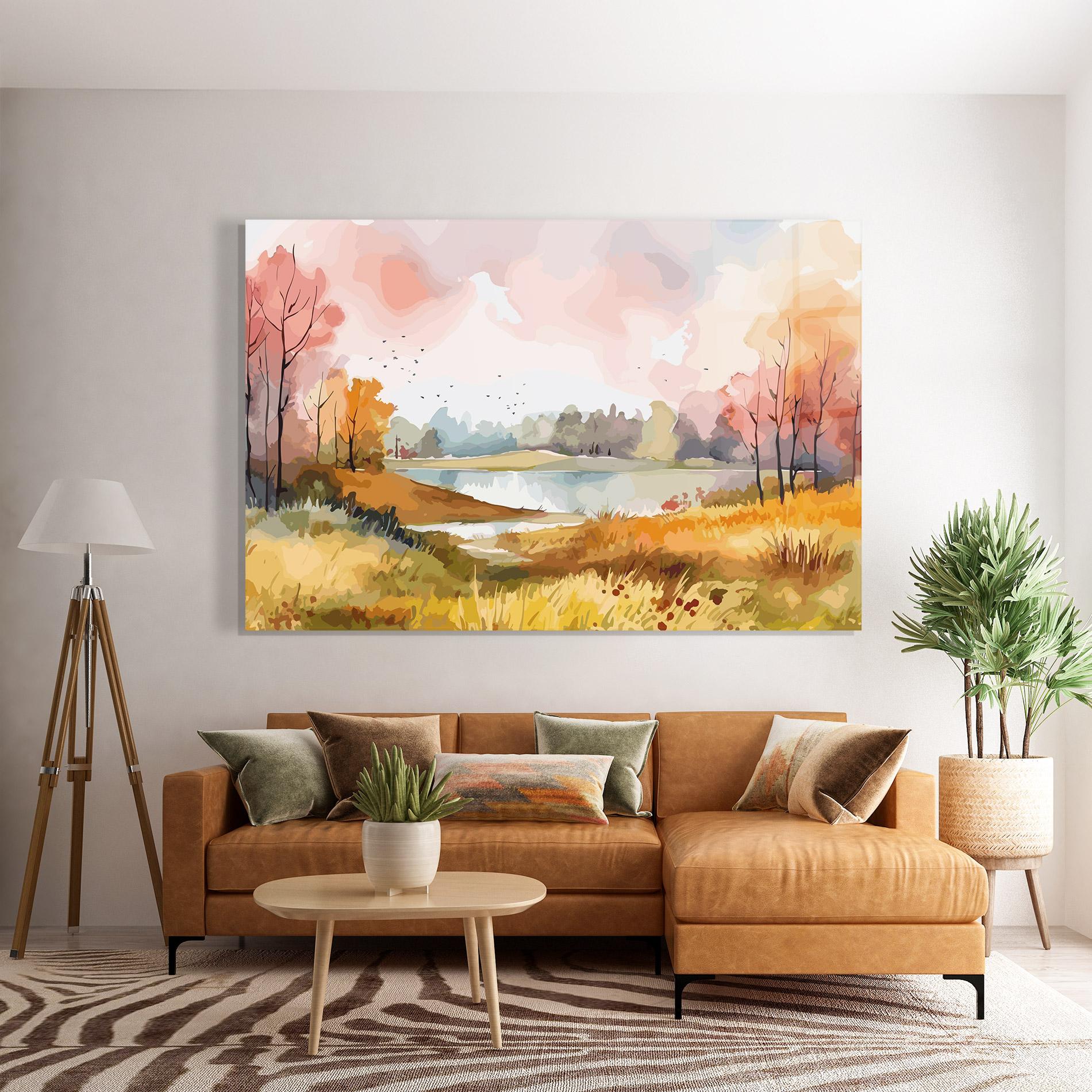 Tablou Sticla Autumn Watercolor mockup 7