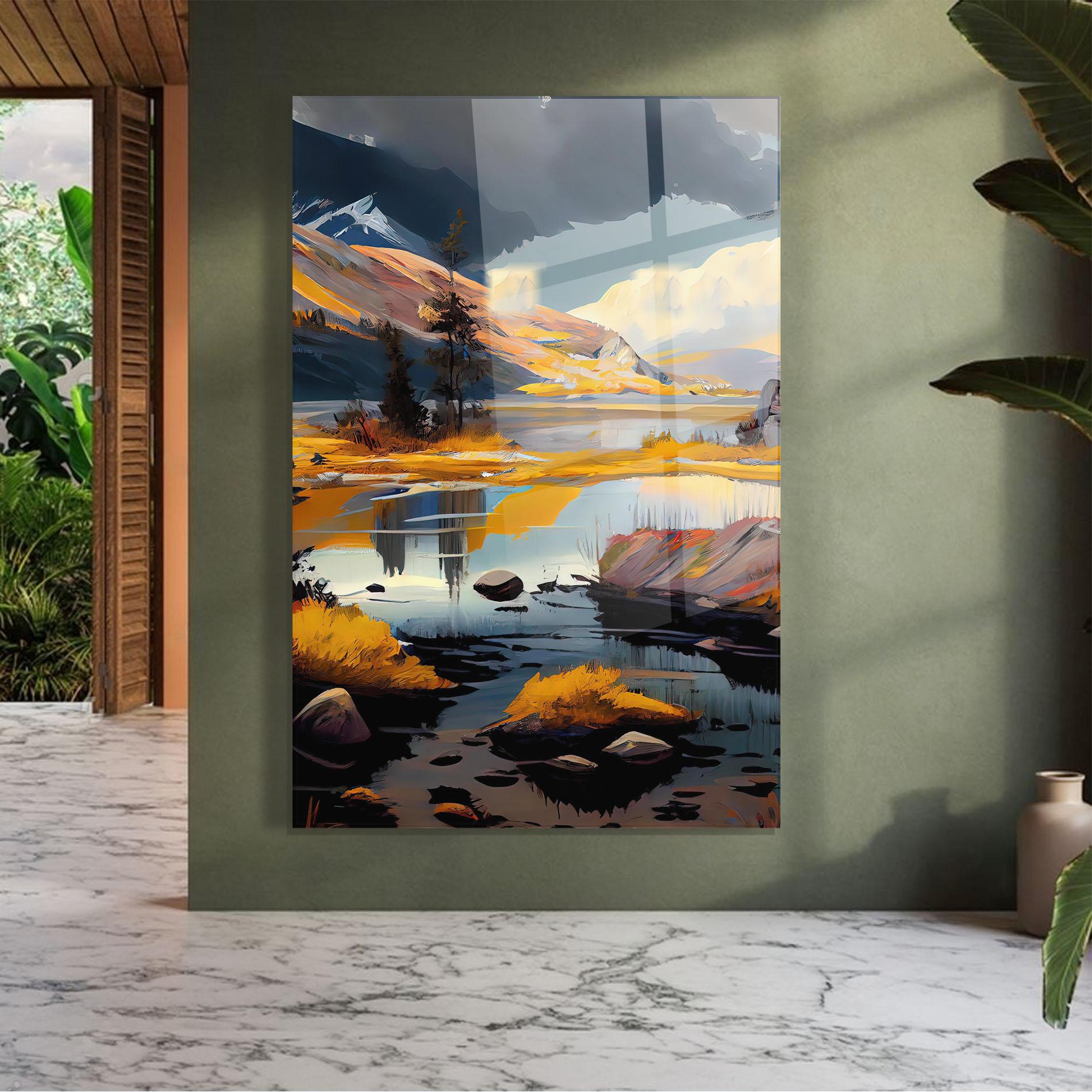 Tablou Sticla Autumn Landscape mockup 7