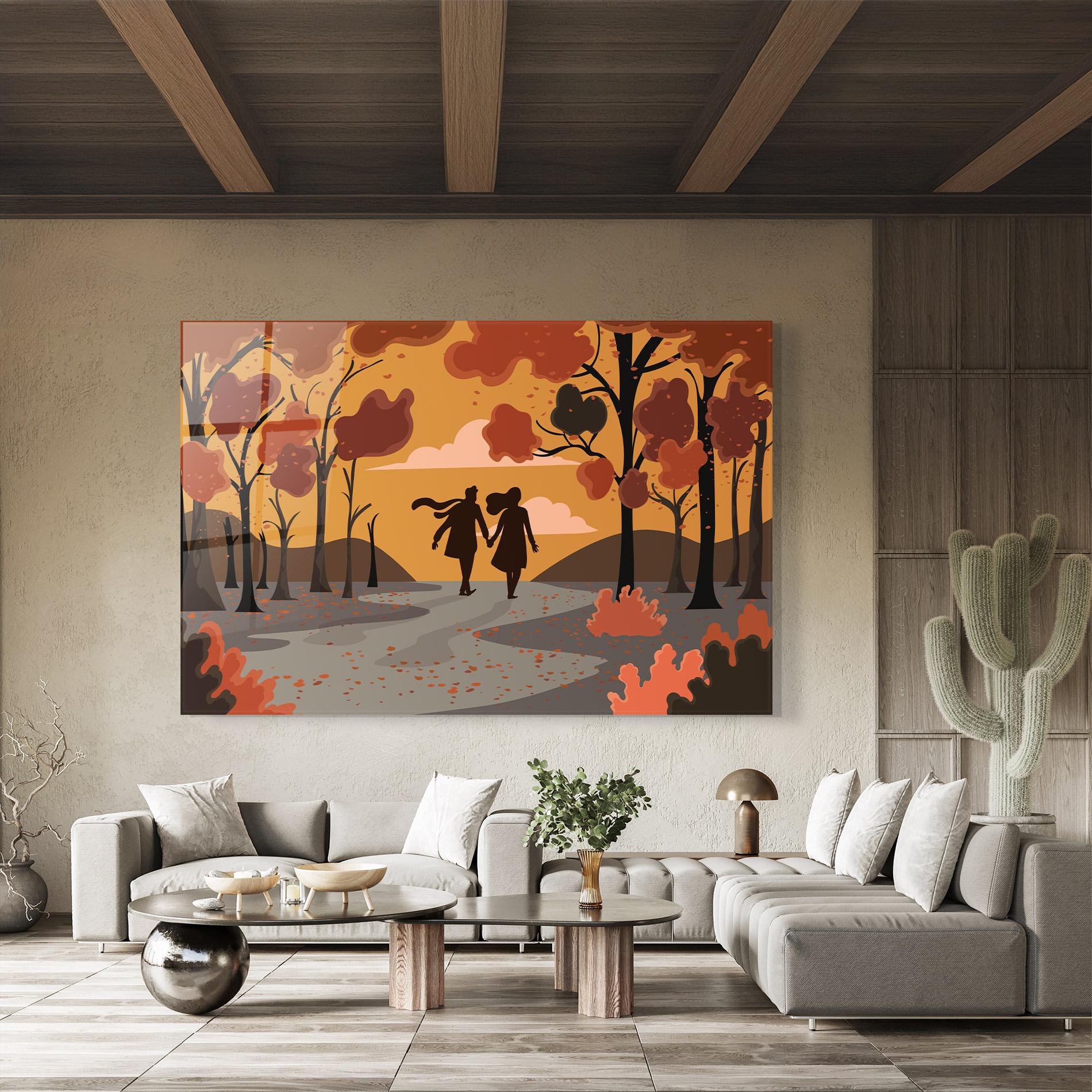 Tablou Sticla Autumn Couple mockup 8