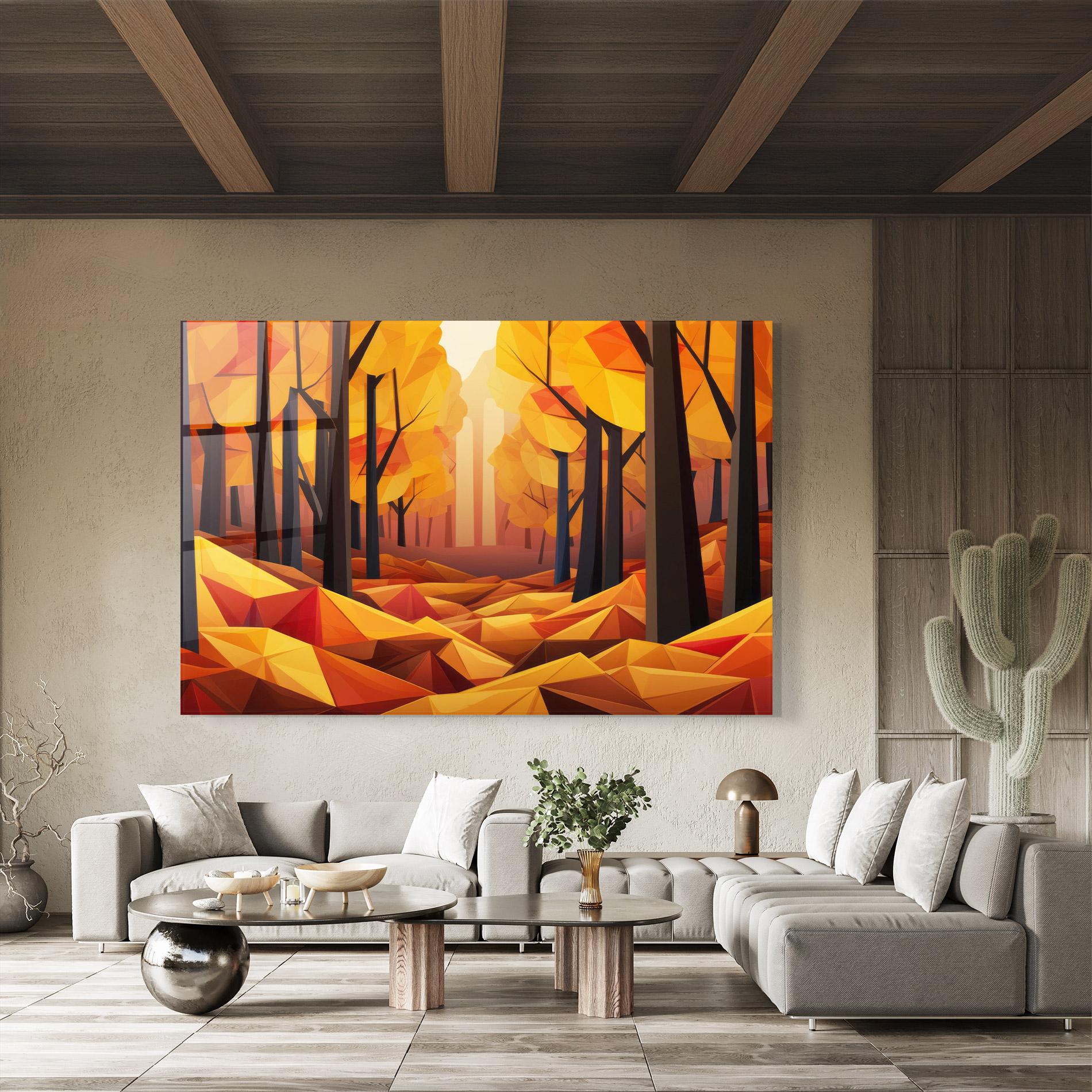 Tablou Sticla Autumn Shapes mockup 8