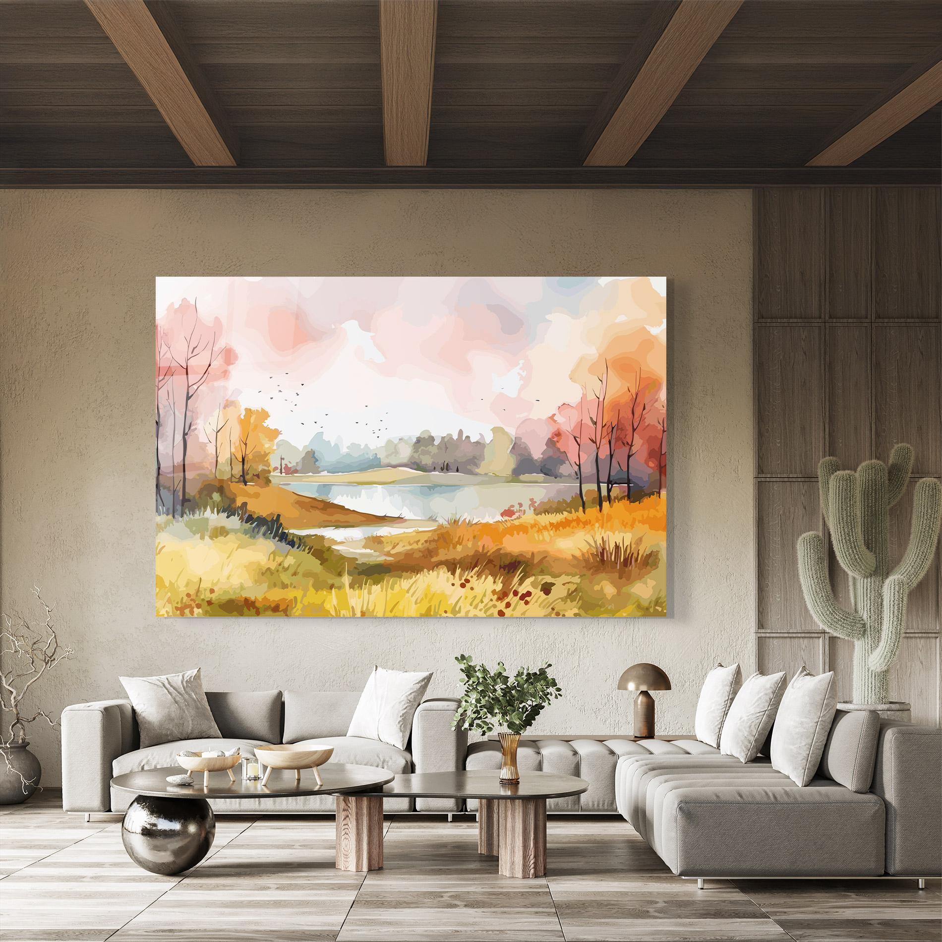 Tablou Sticla Autumn Watercolor mockup 8