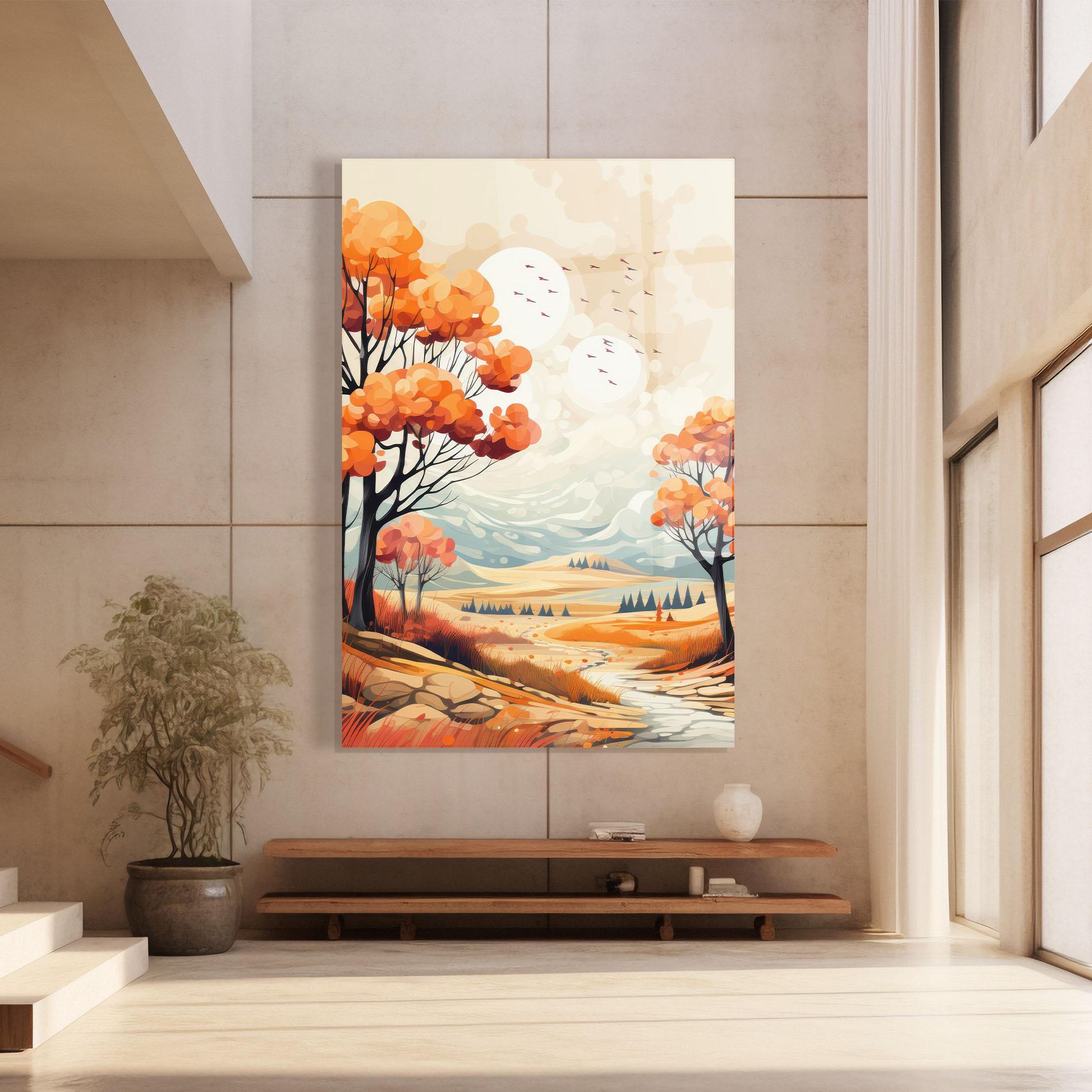 Tablou Sticla Autumn Tree Painting mockup 8