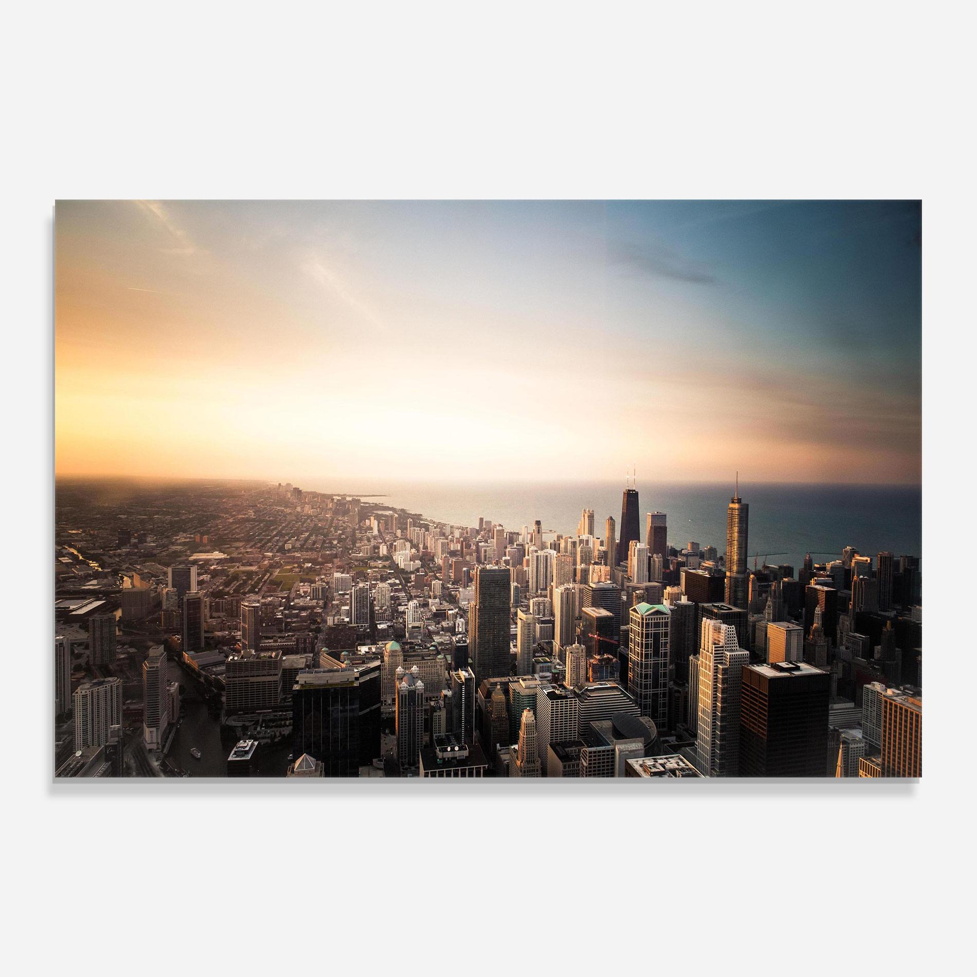 Tablou Sticla City Buildings mockup 0