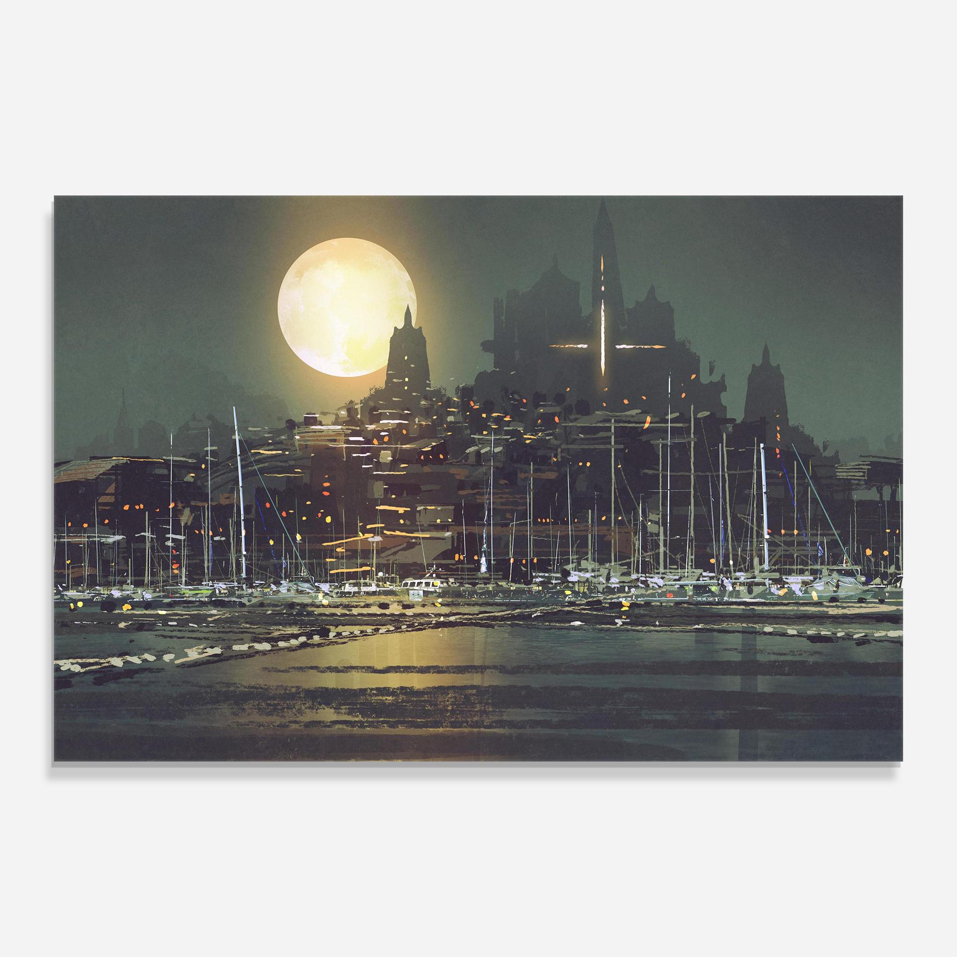 Tablou Sticla City Port mockup 0