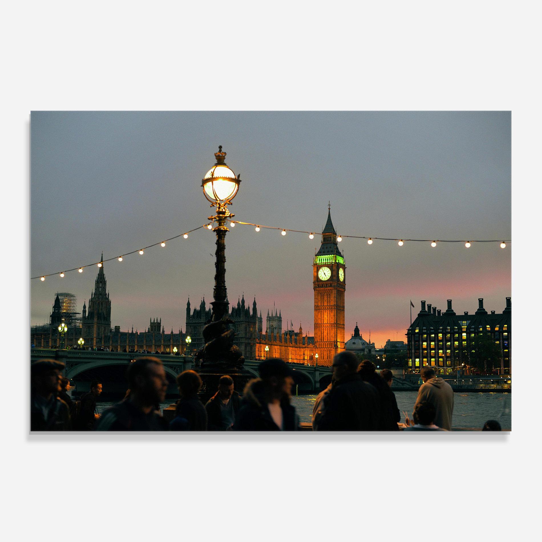 Tablou Sticla Clock Lights mockup 0