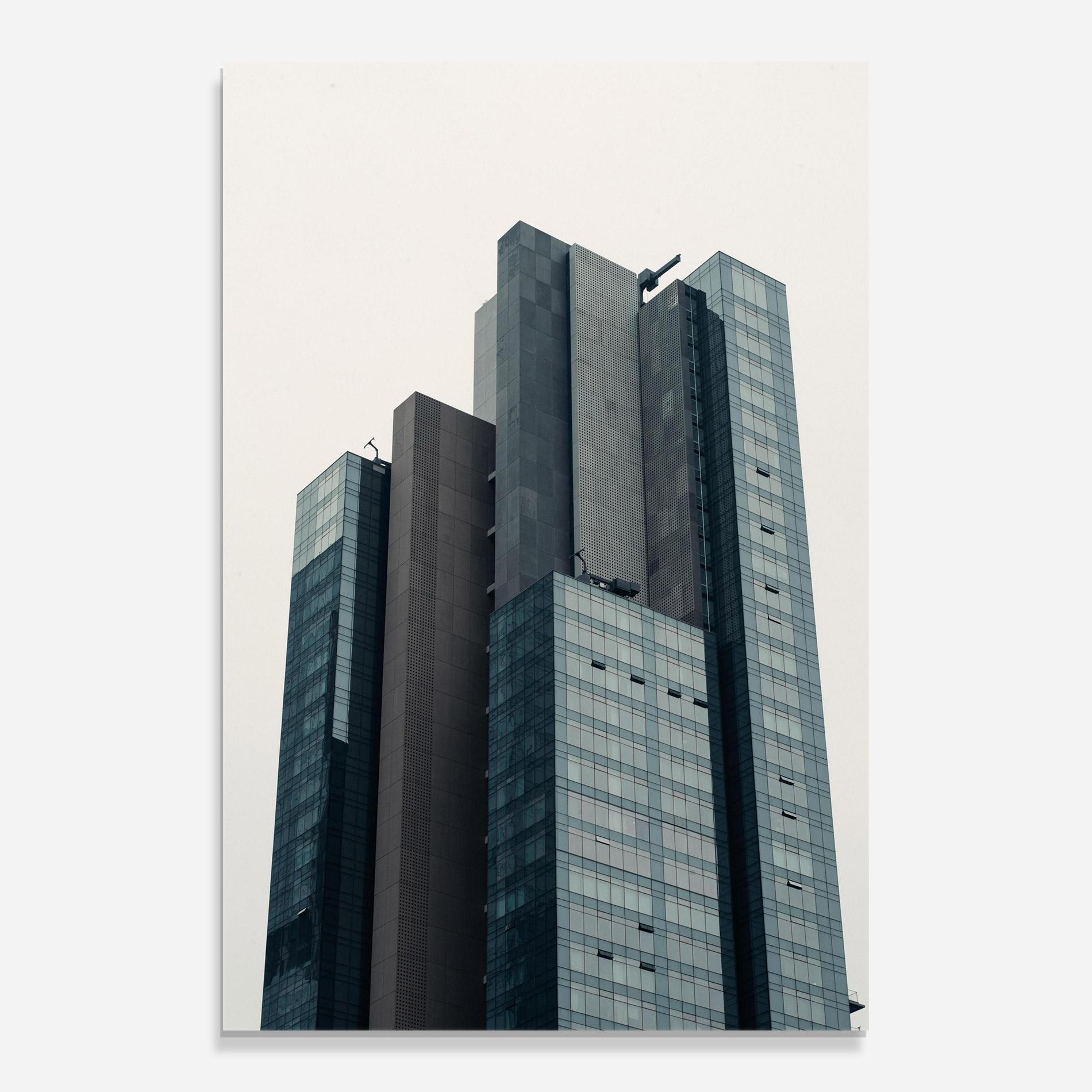 Tablou Sticla Blue High Building mockup 0