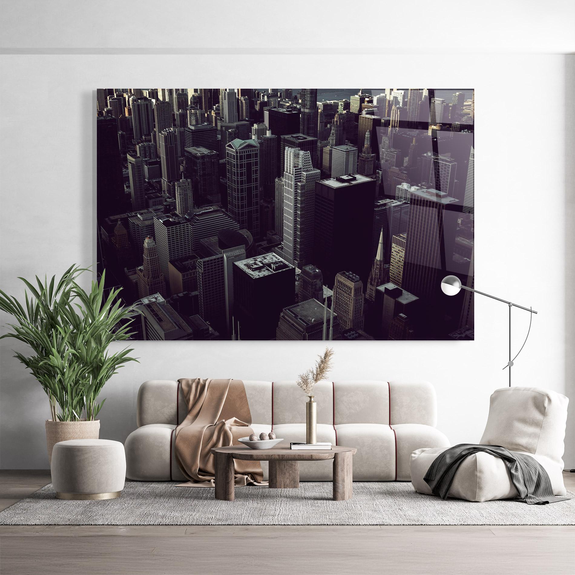 Tablou Sticla Black Cream Building mockup 9