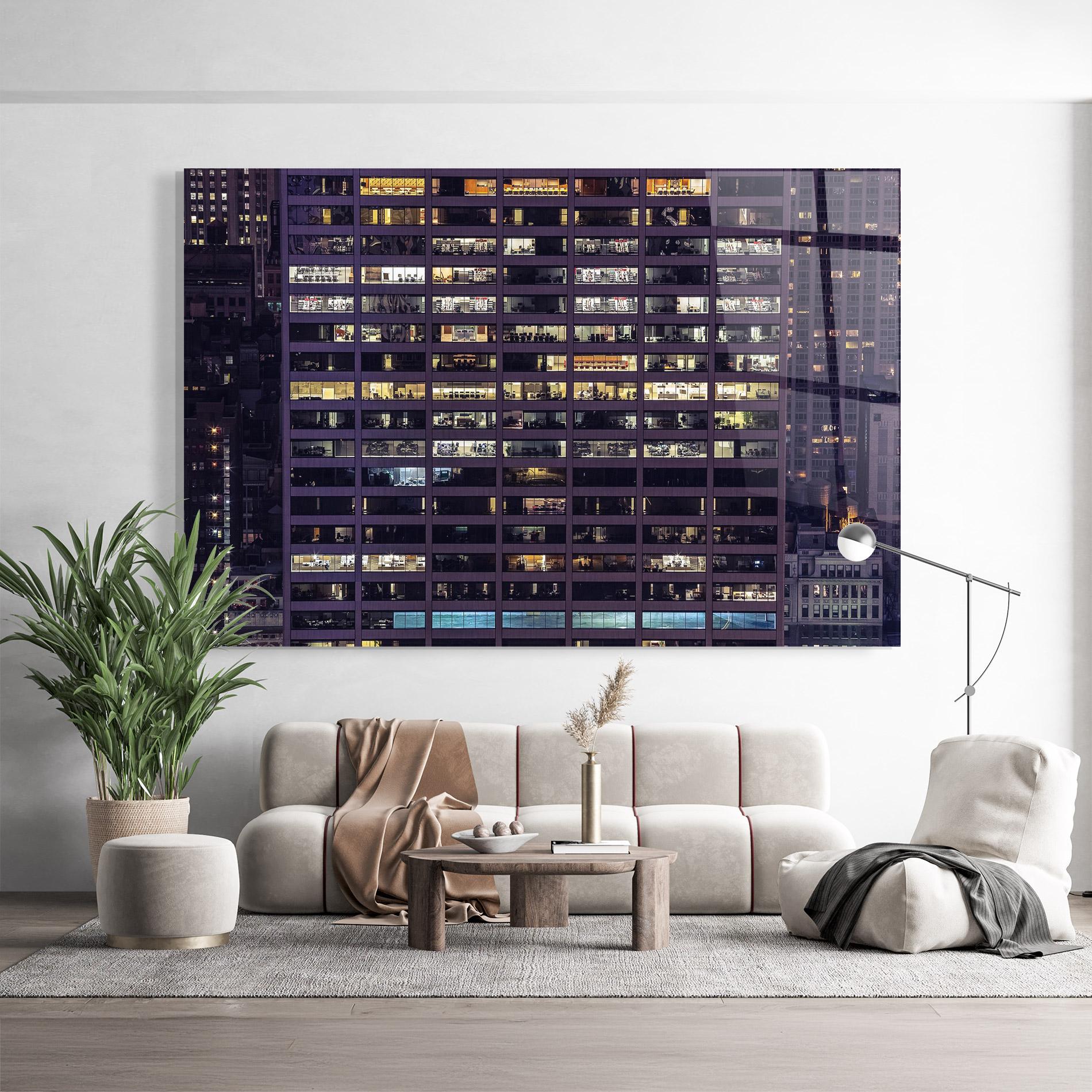 Tablou Sticla Building Lights mockup 9