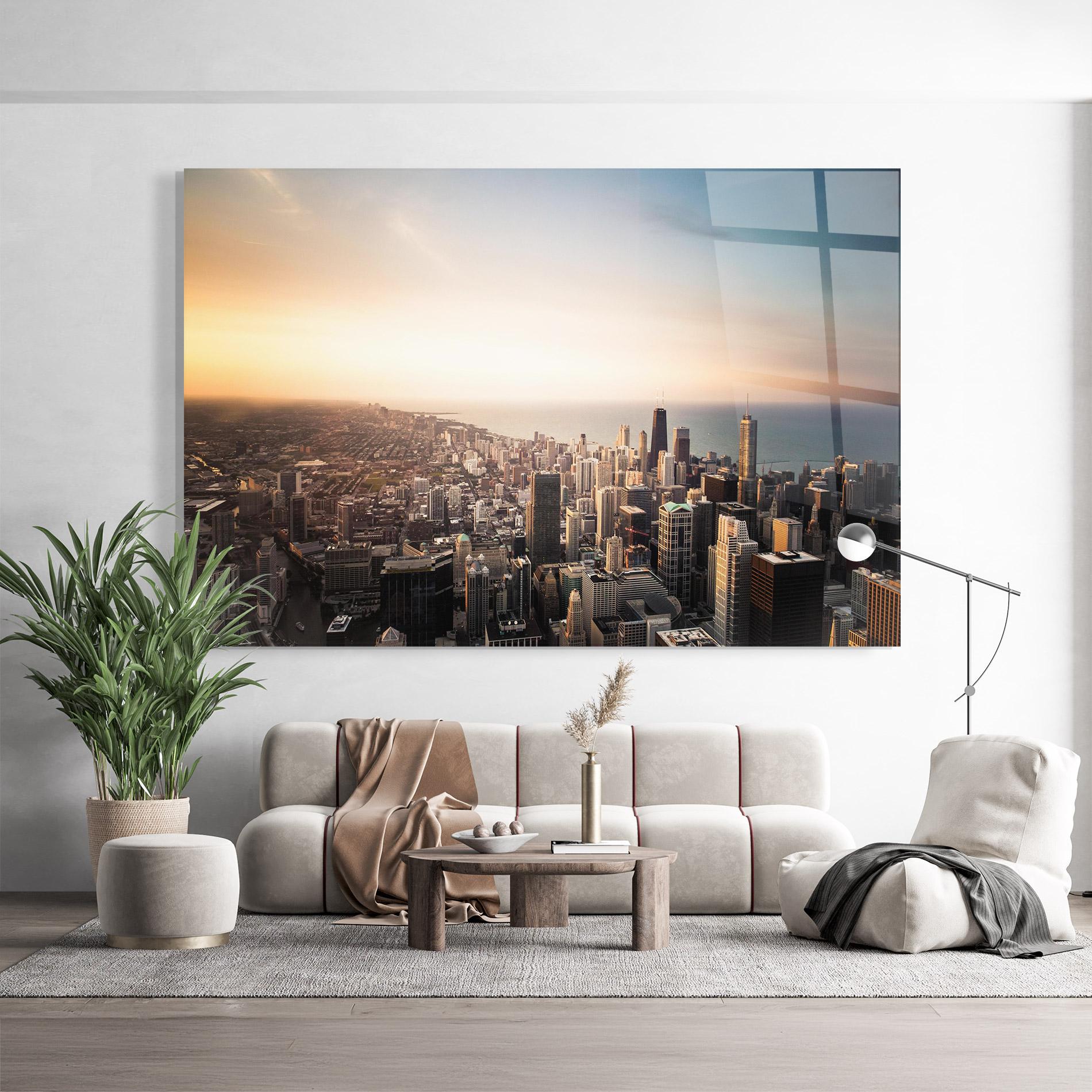 Tablou Sticla City Buildings mockup 9