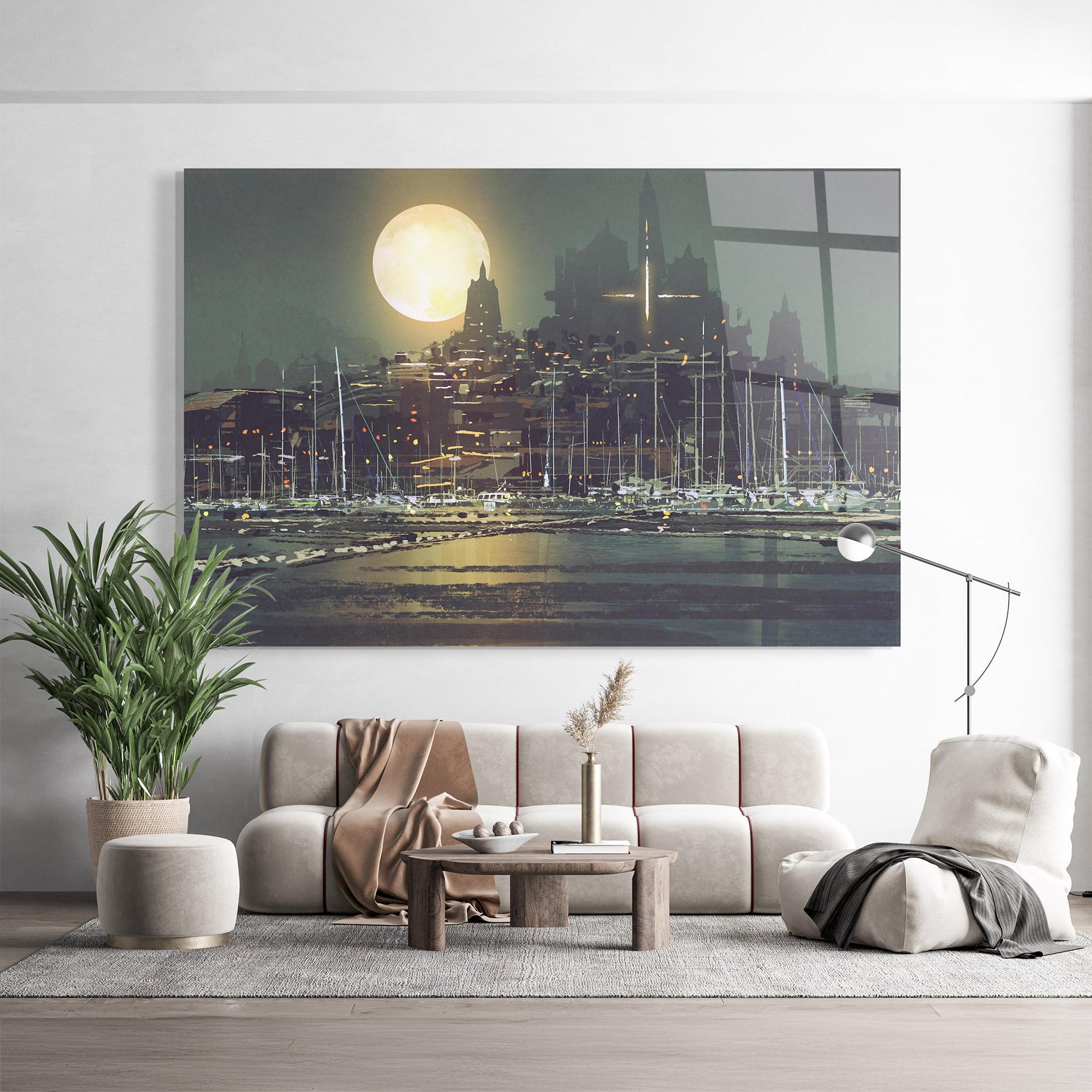 Tablou Sticla City Port mockup 9