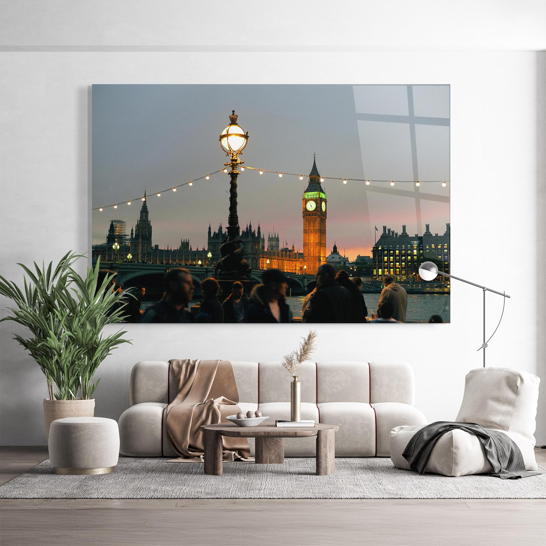 Tablou Sticla Clock Lights mockup 9