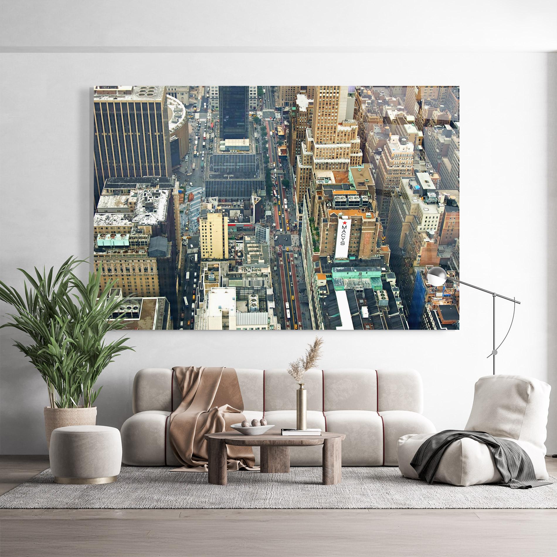 Tablou Sticla Cream Tall Building mockup 9