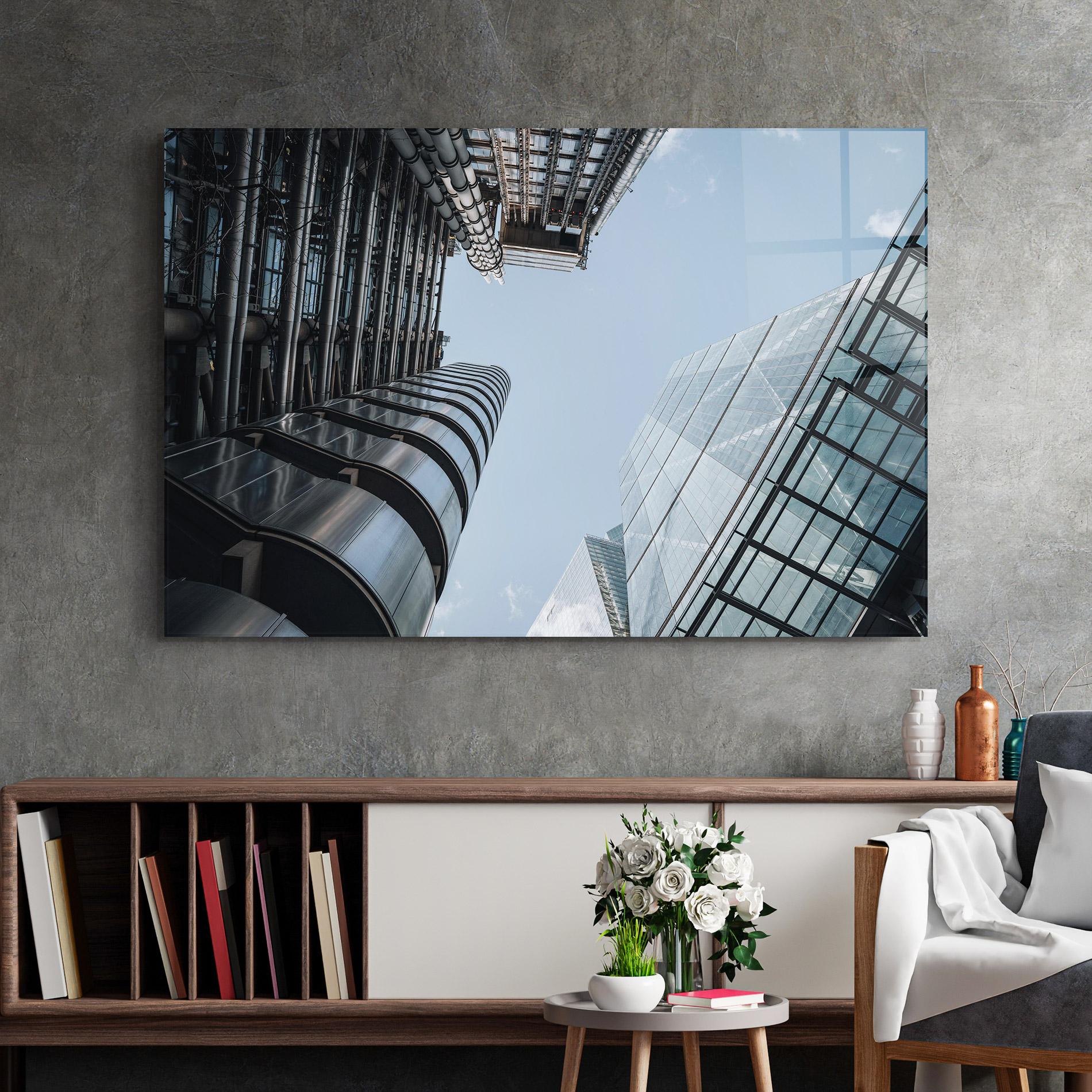 Tablou Sticla Big Glass Building mockup 2