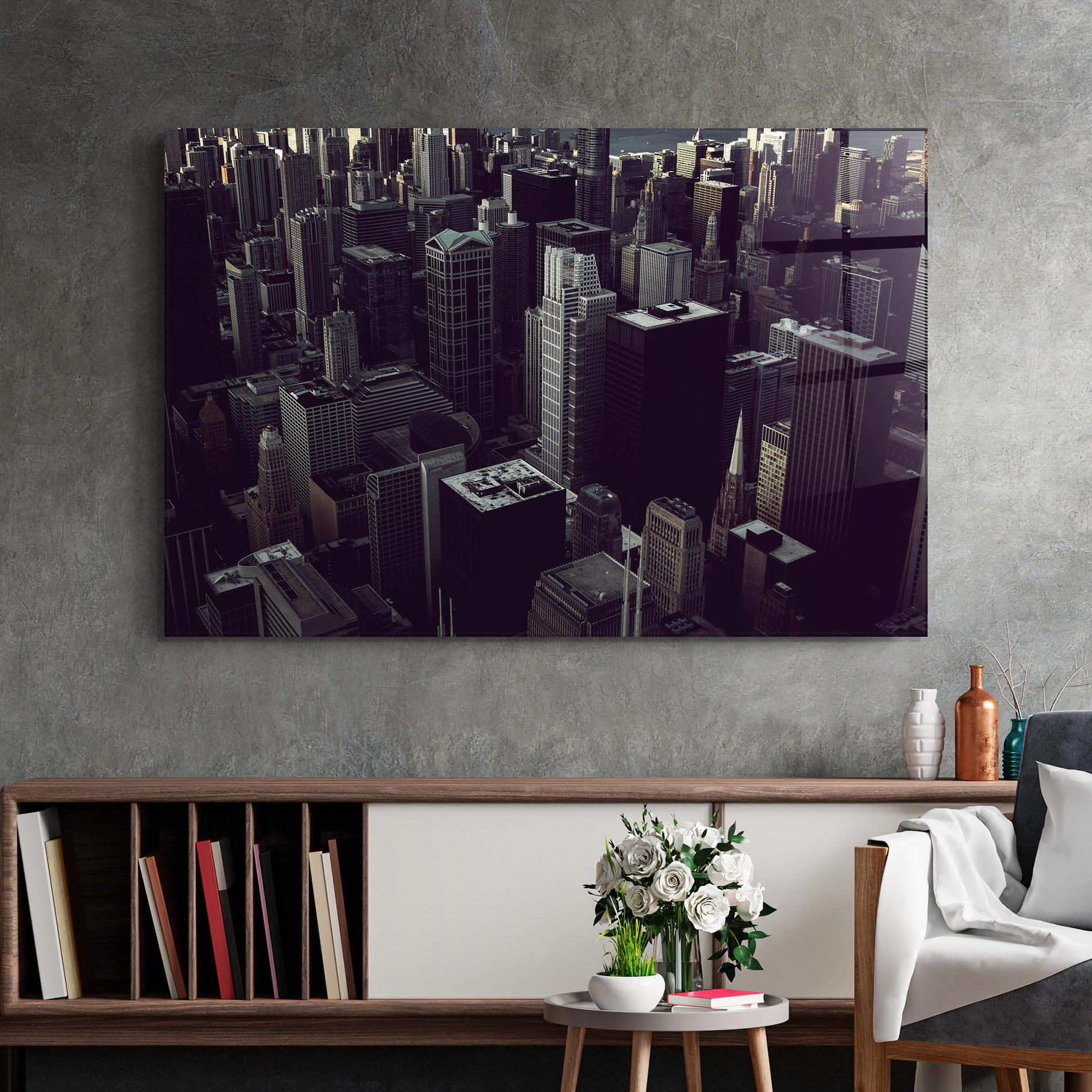 Tablou Sticla Black Cream Building mockup 2