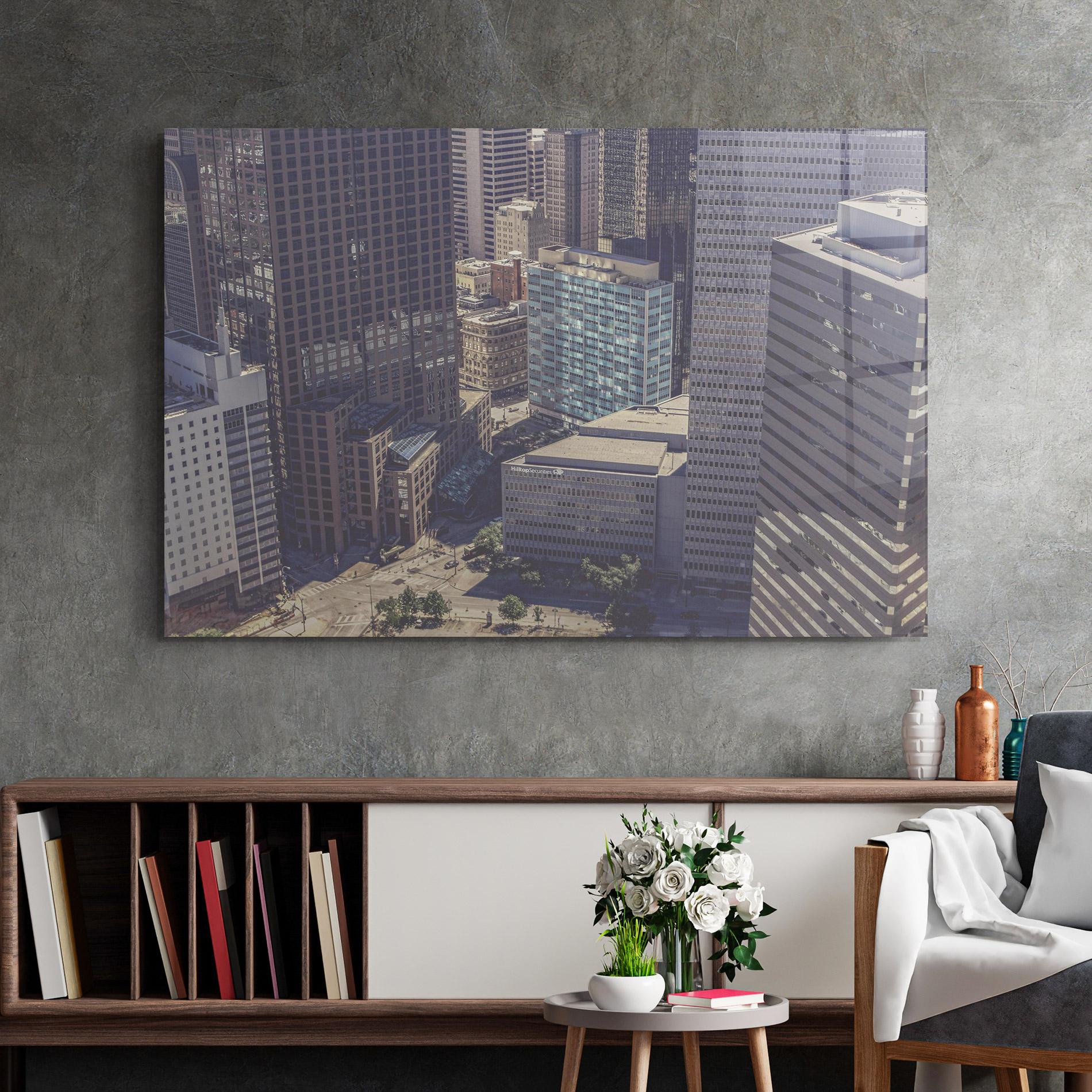 Tablou Sticla Cream Light Building mockup 2