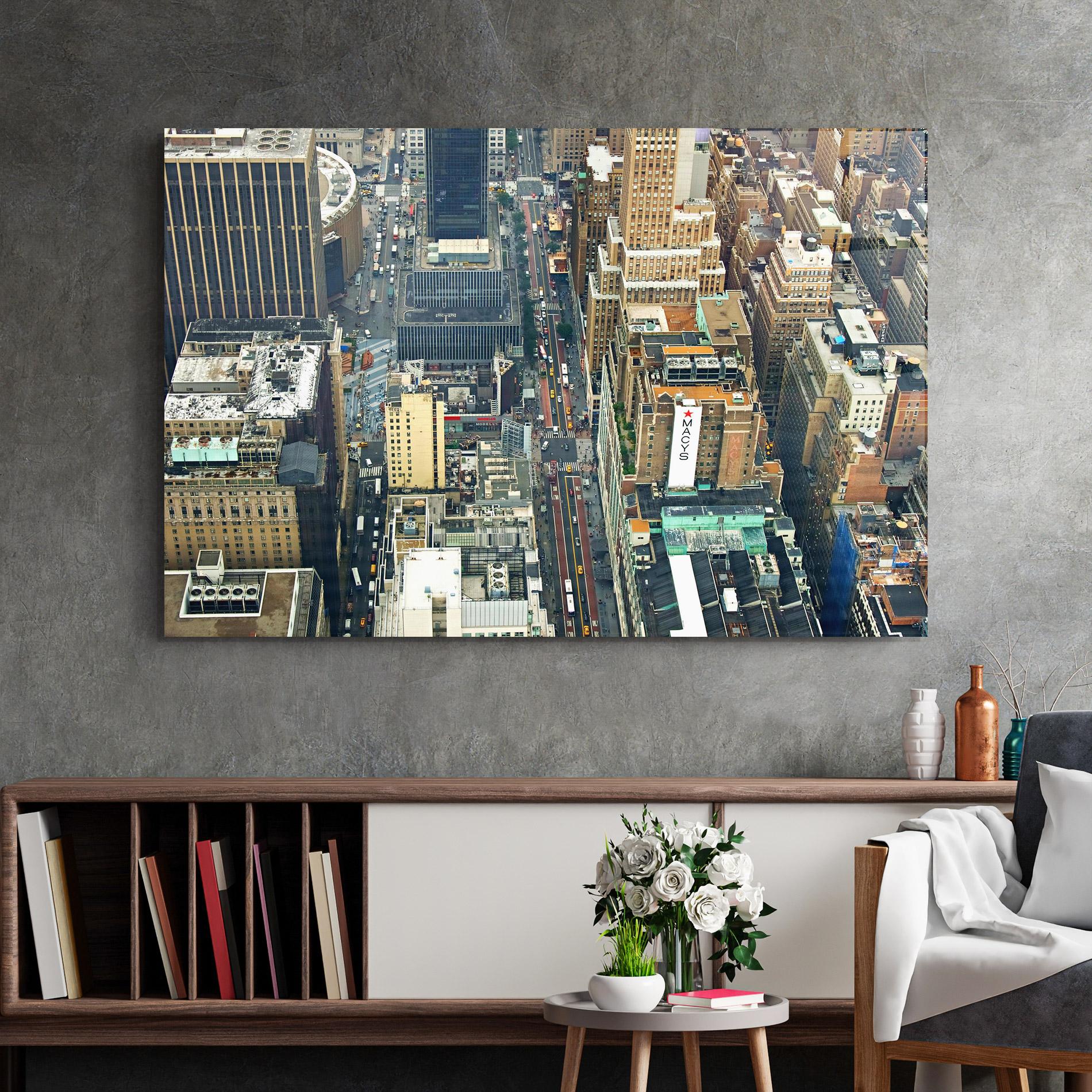 Tablou Sticla Cream Tall Building mockup 2