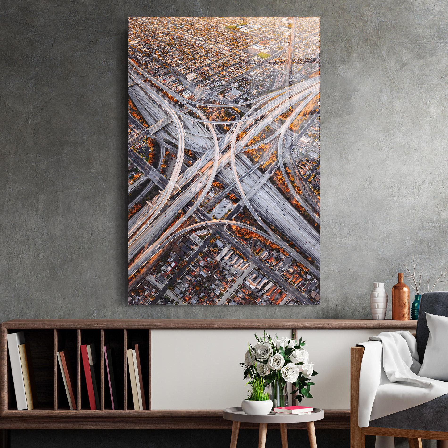 Tablou Sticla Big Road City mockup 2