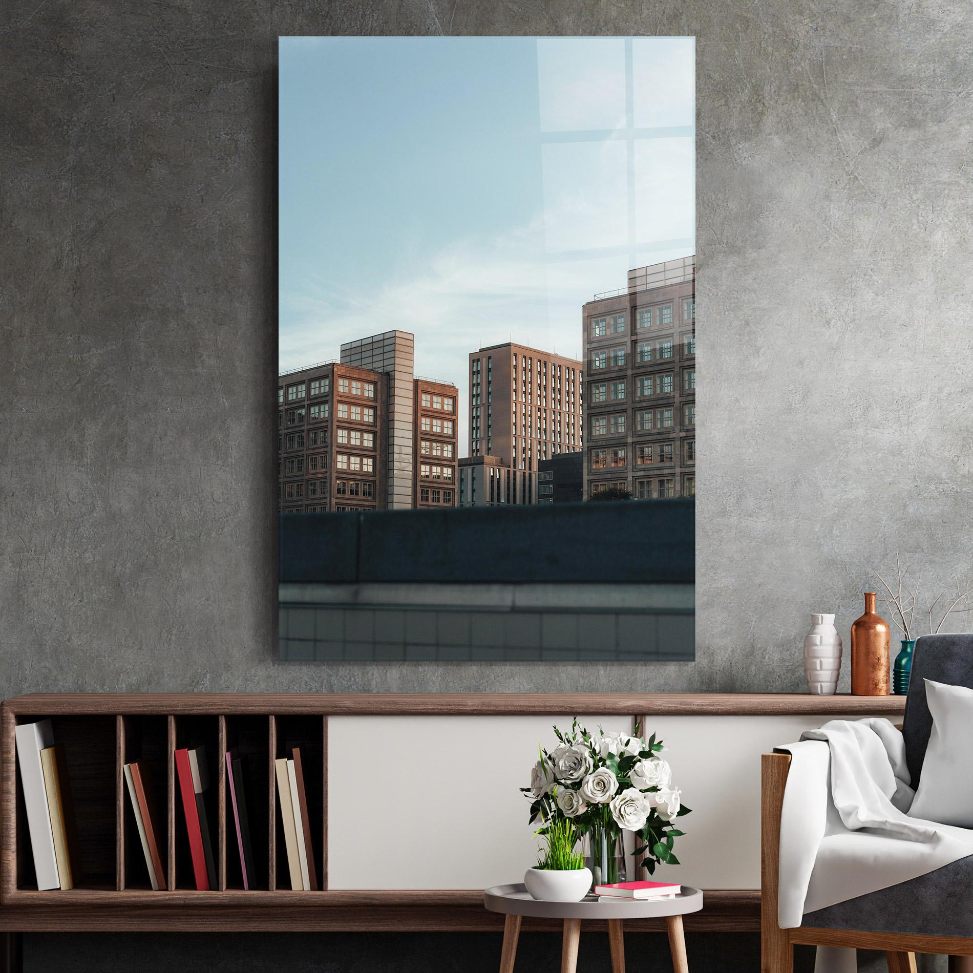 Tablou Sticla Daylight Building mockup 2