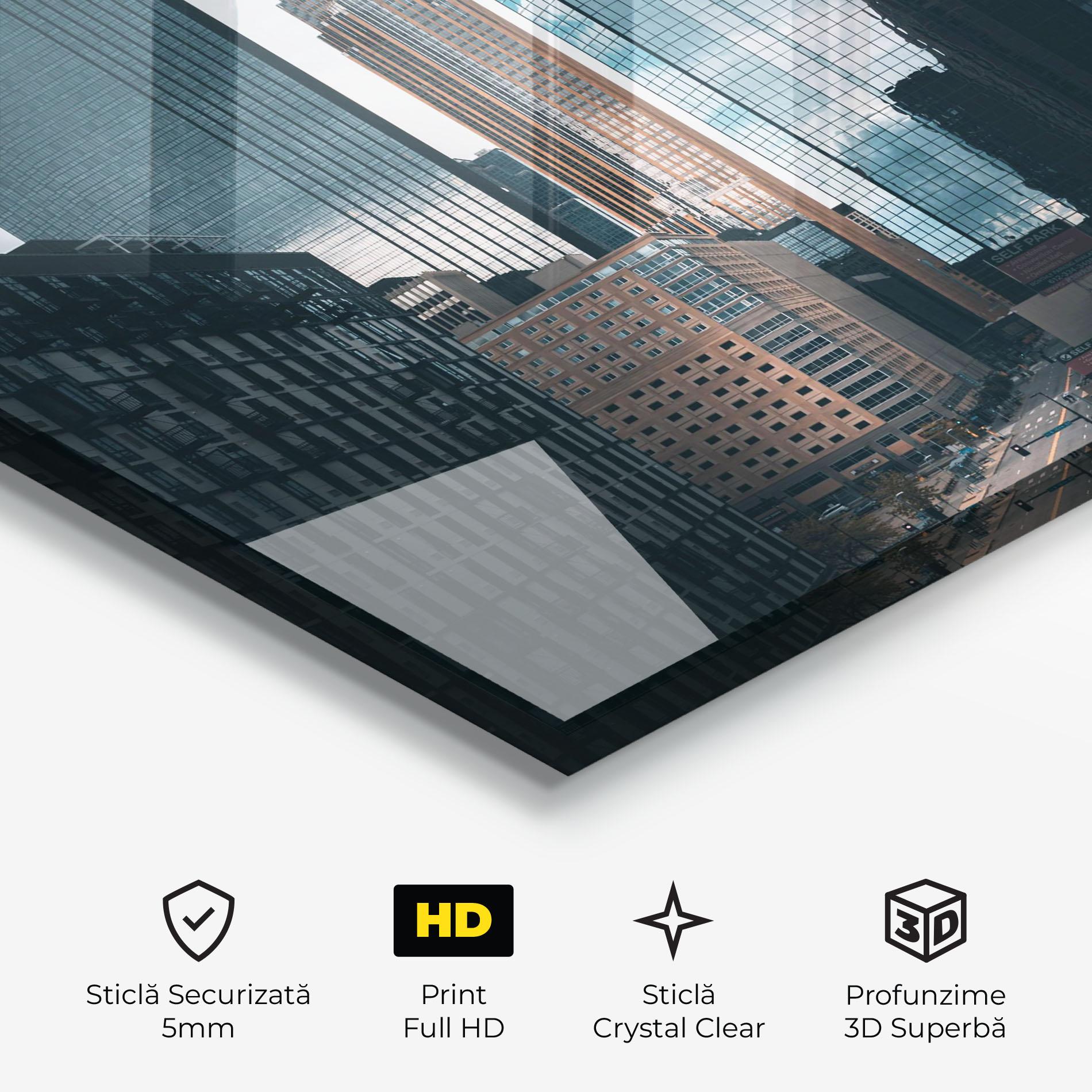 Tablou Sticla Big Blue Building mockup 3