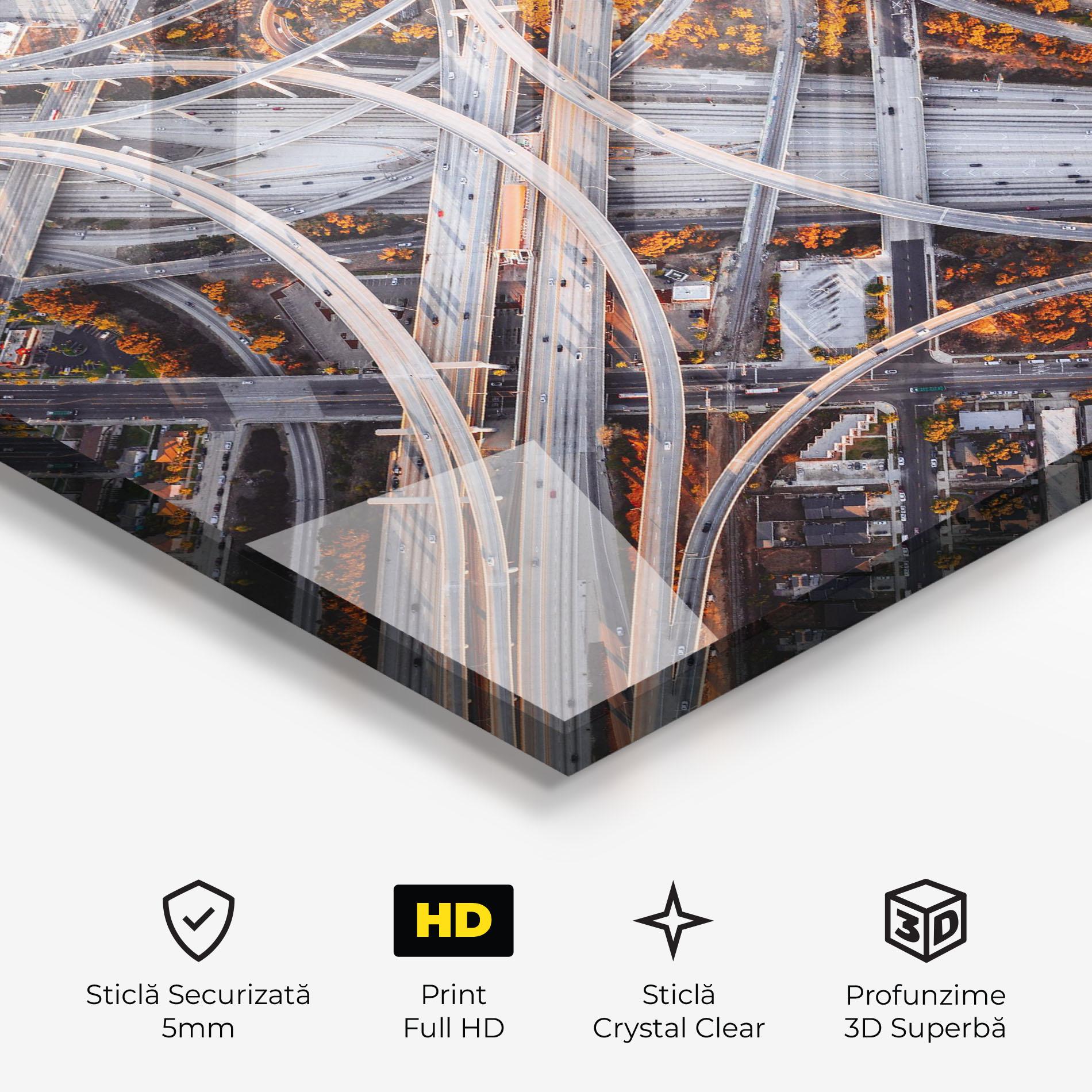 Tablou Sticla Big Road City mockup 3