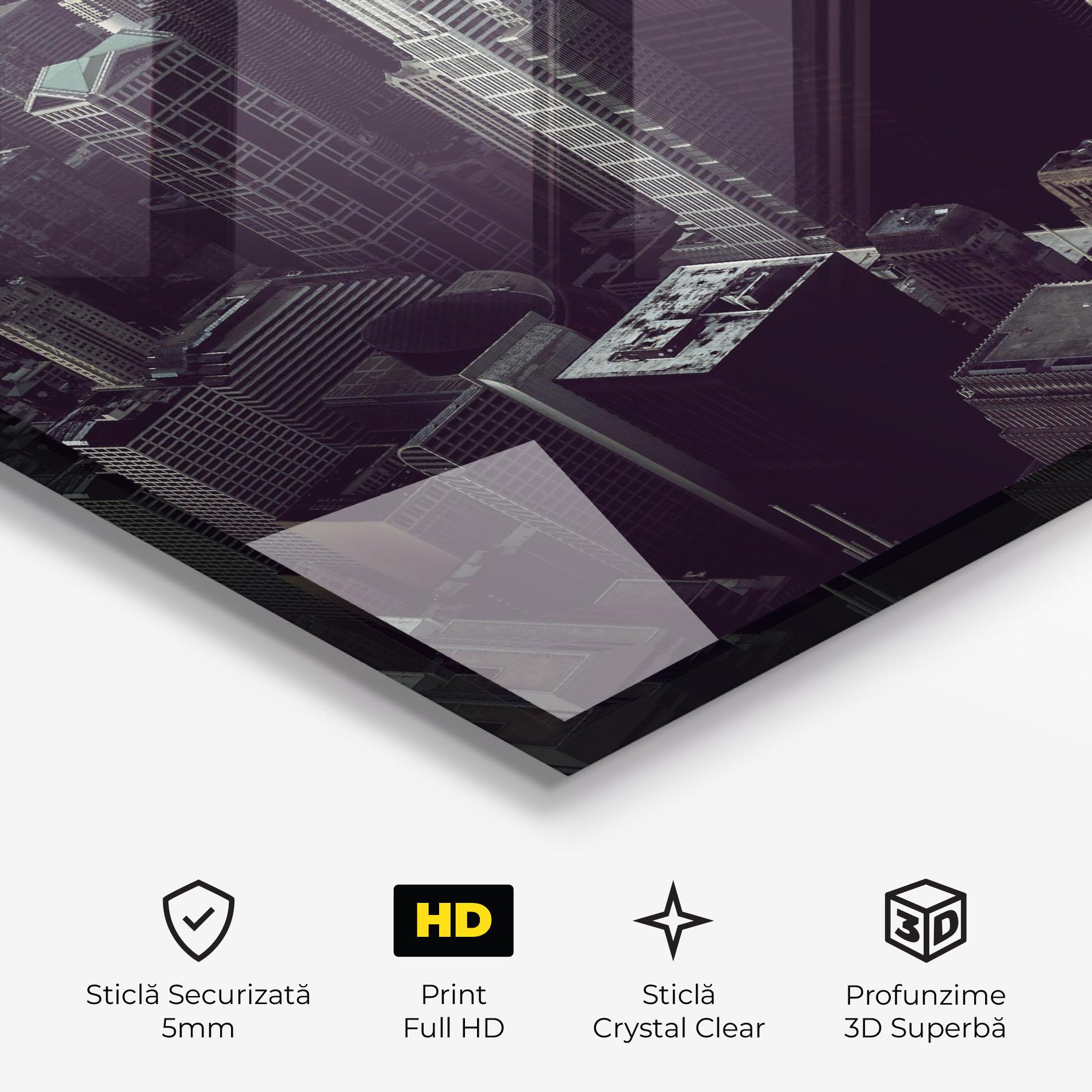 Tablou Sticla Black Cream Building mockup 3