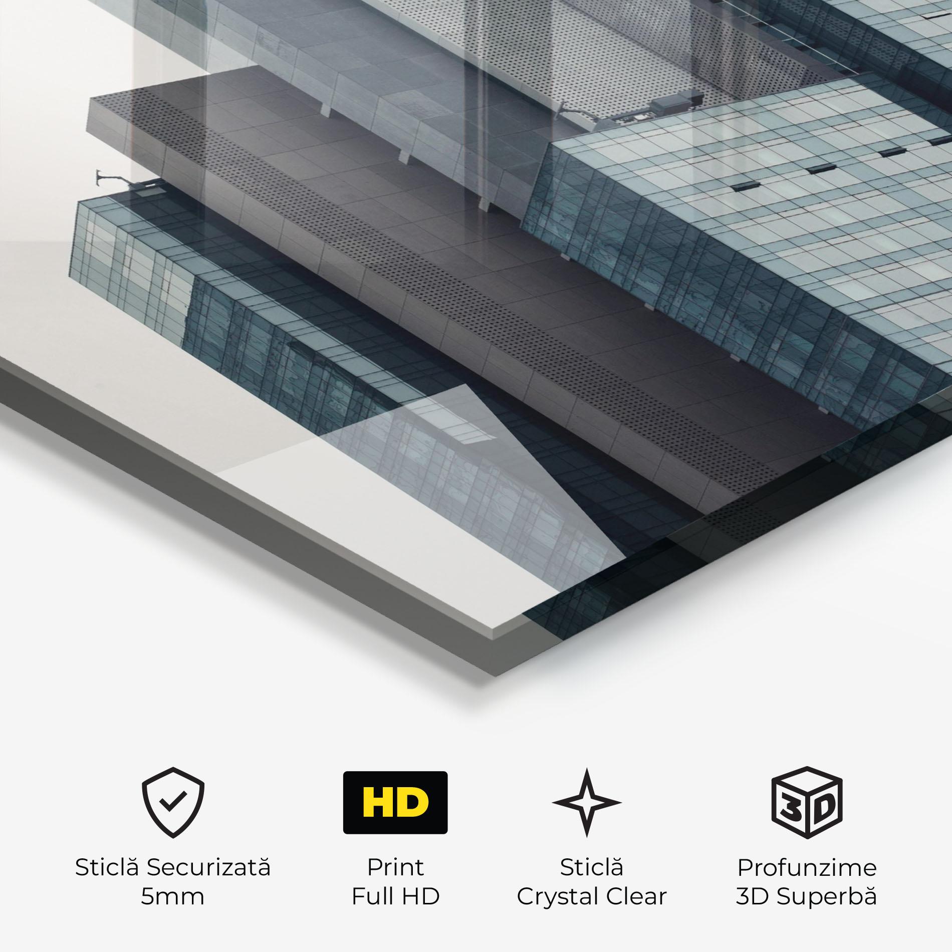 Tablou Sticla Blue High Building mockup 3