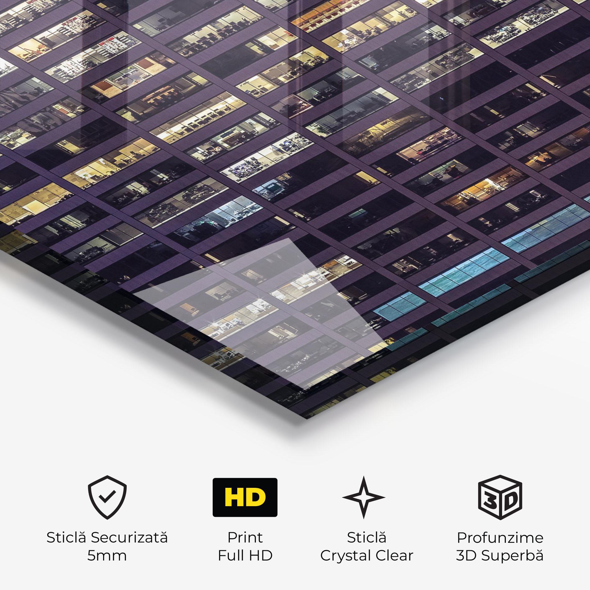 Tablou Sticla Building Lights mockup 3