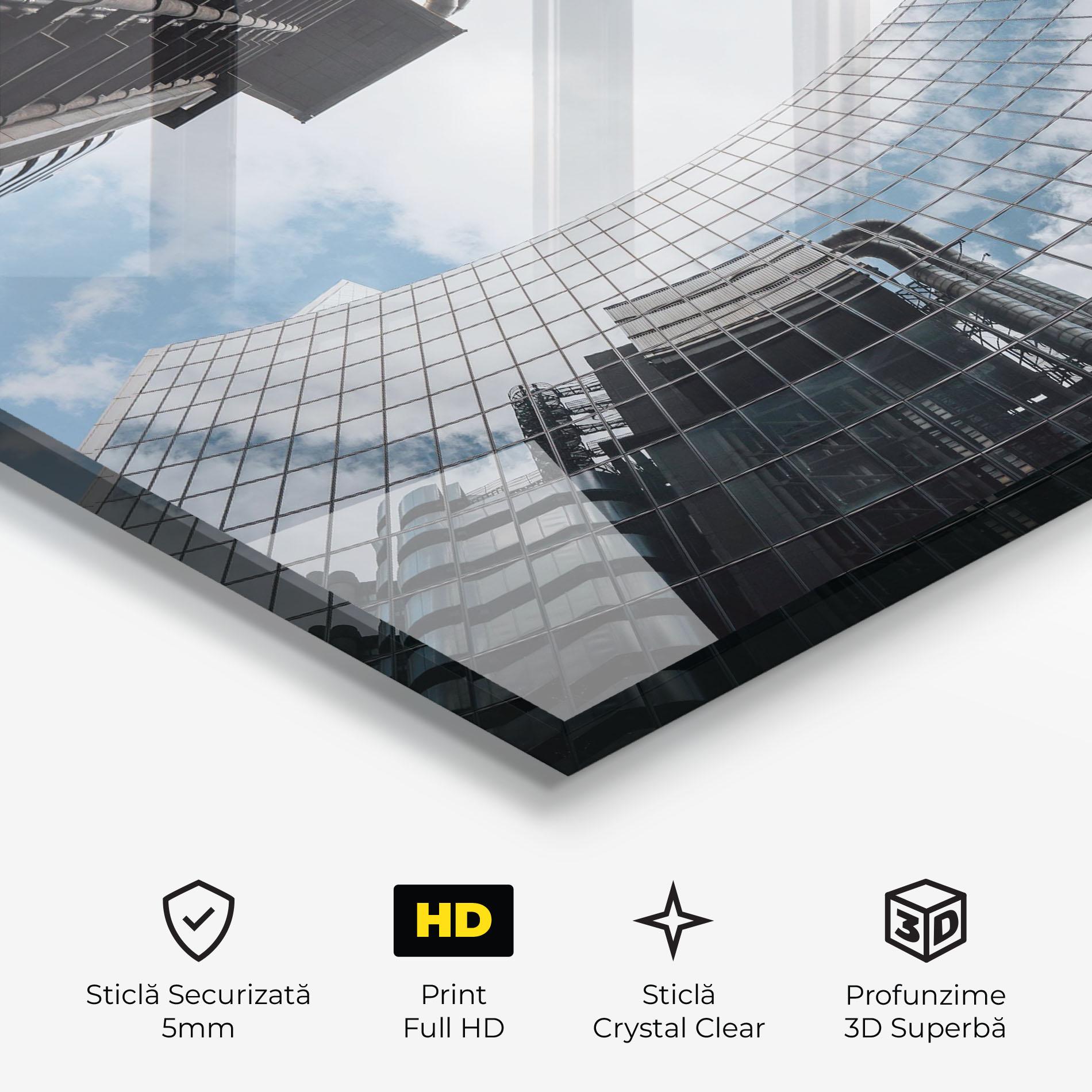 Tablou Sticla Cloud Big Building mockup 3