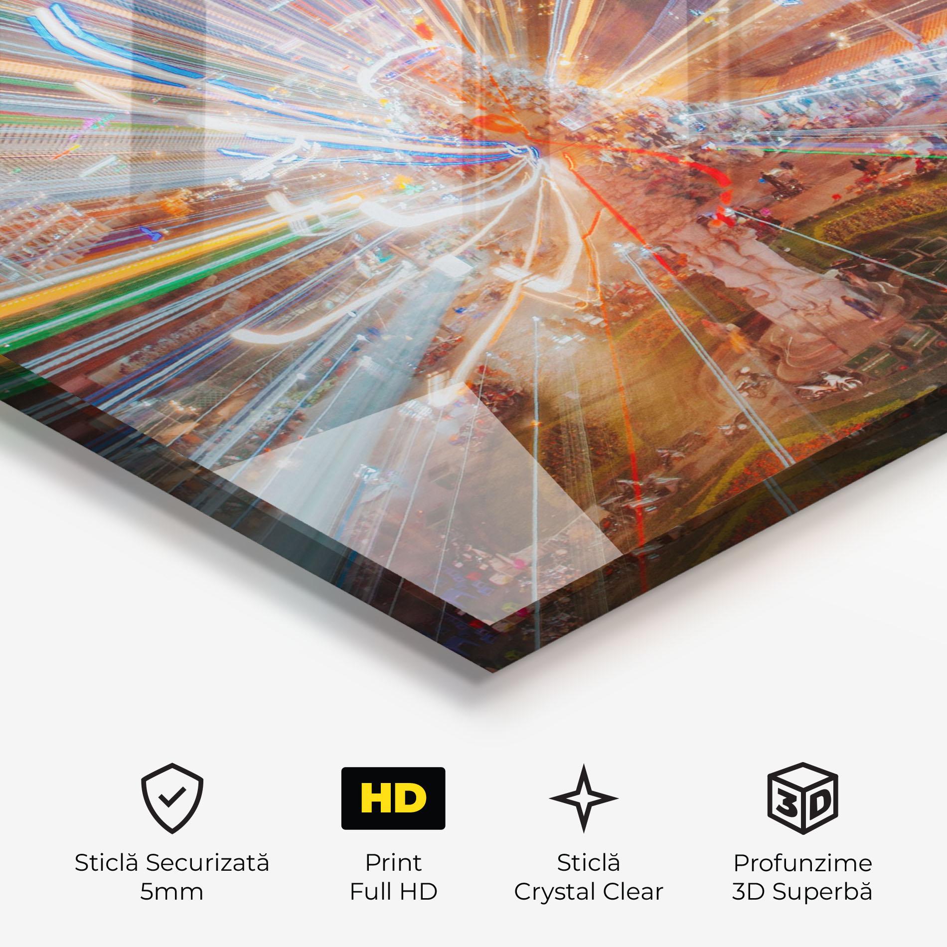 Tablou Sticla Colorful Light City mockup 3