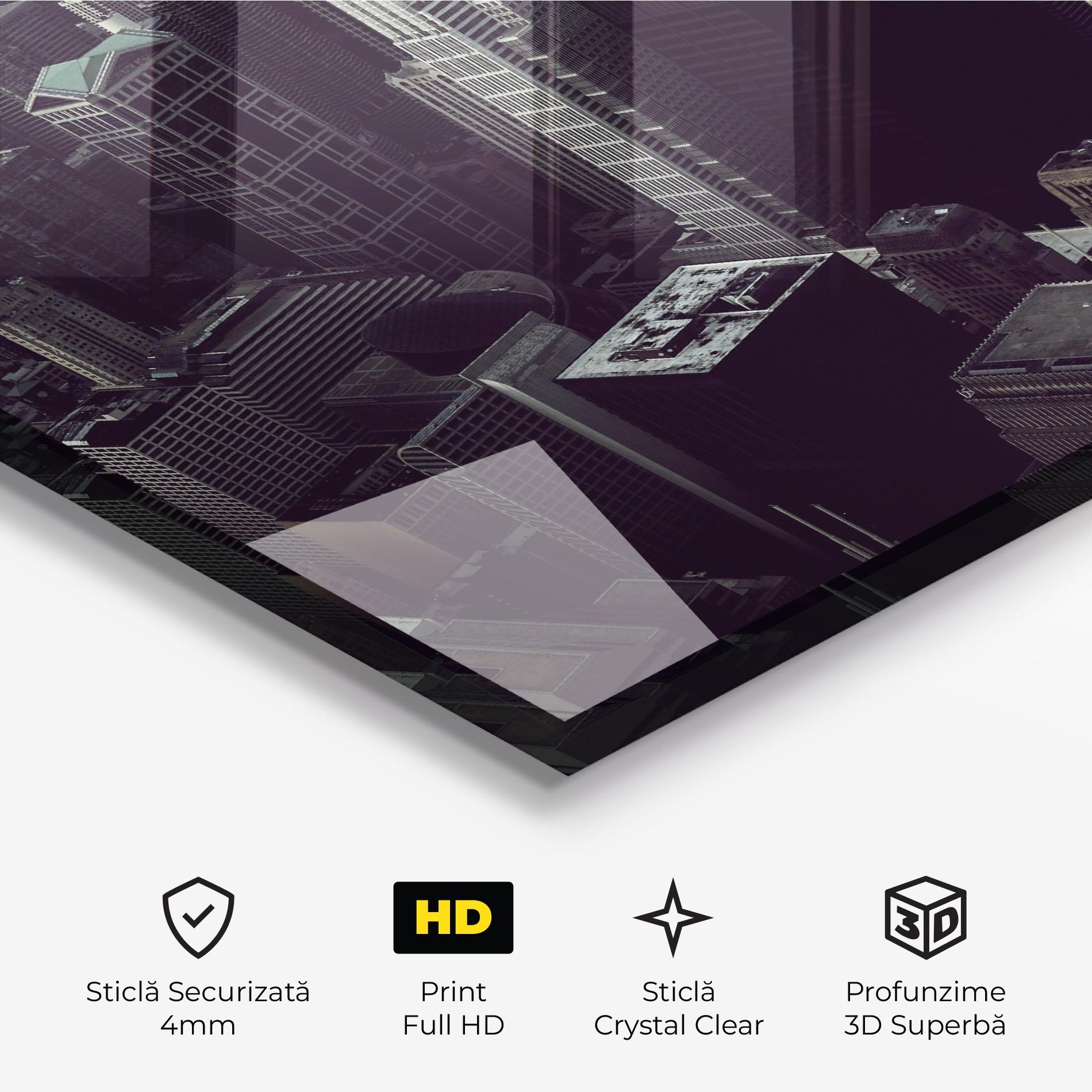 Tablou Sticla Black Cream Building mockup 3