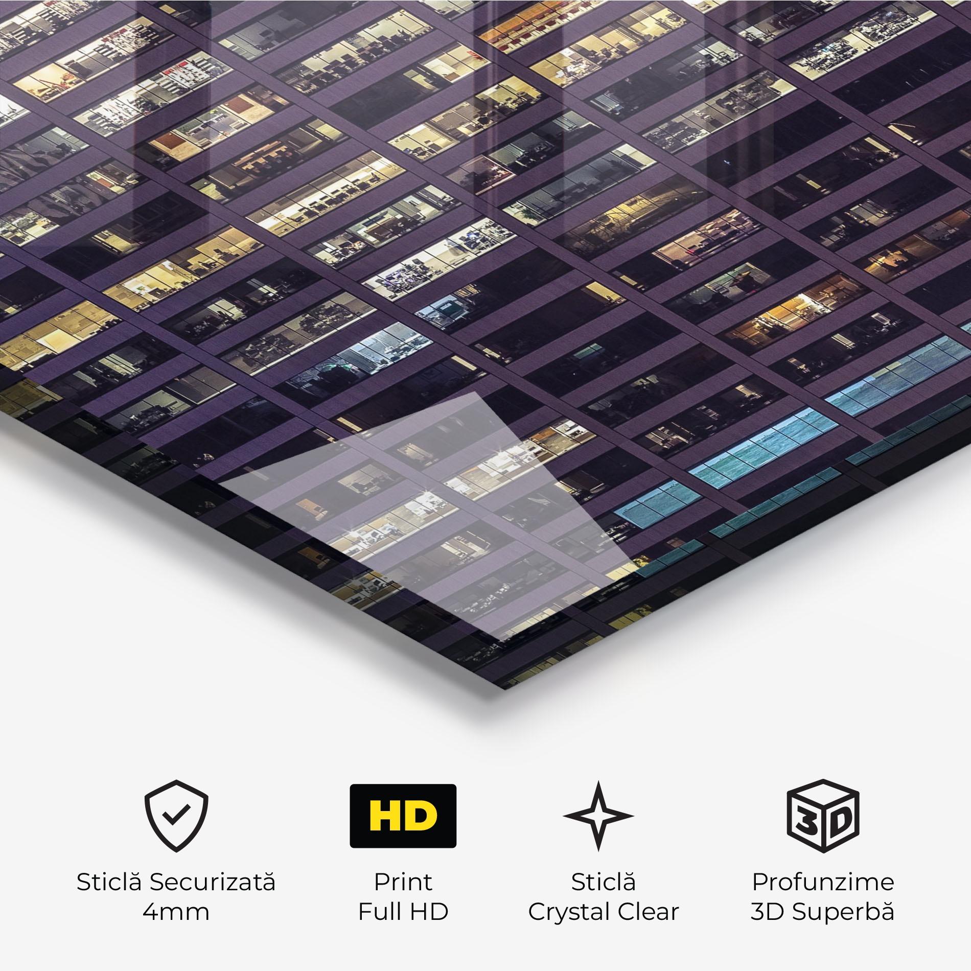 Tablou Sticla Building Lights mockup 3