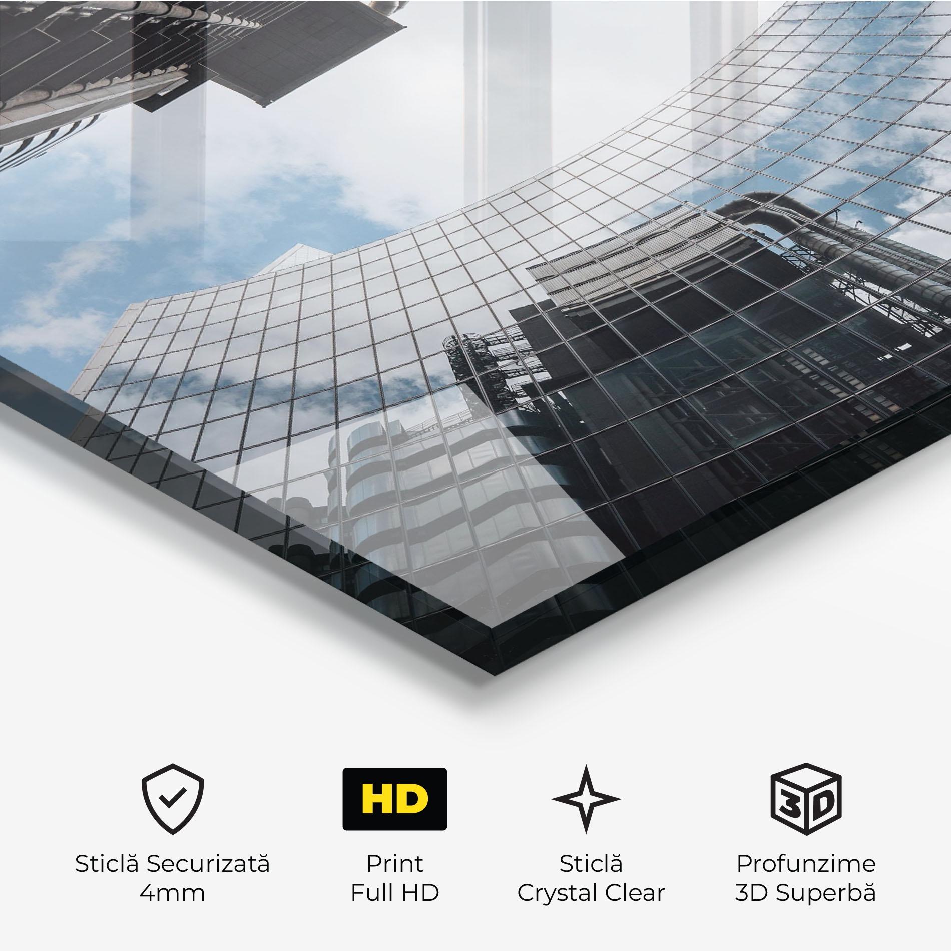 Tablou Sticla Cloud Big Building mockup 3