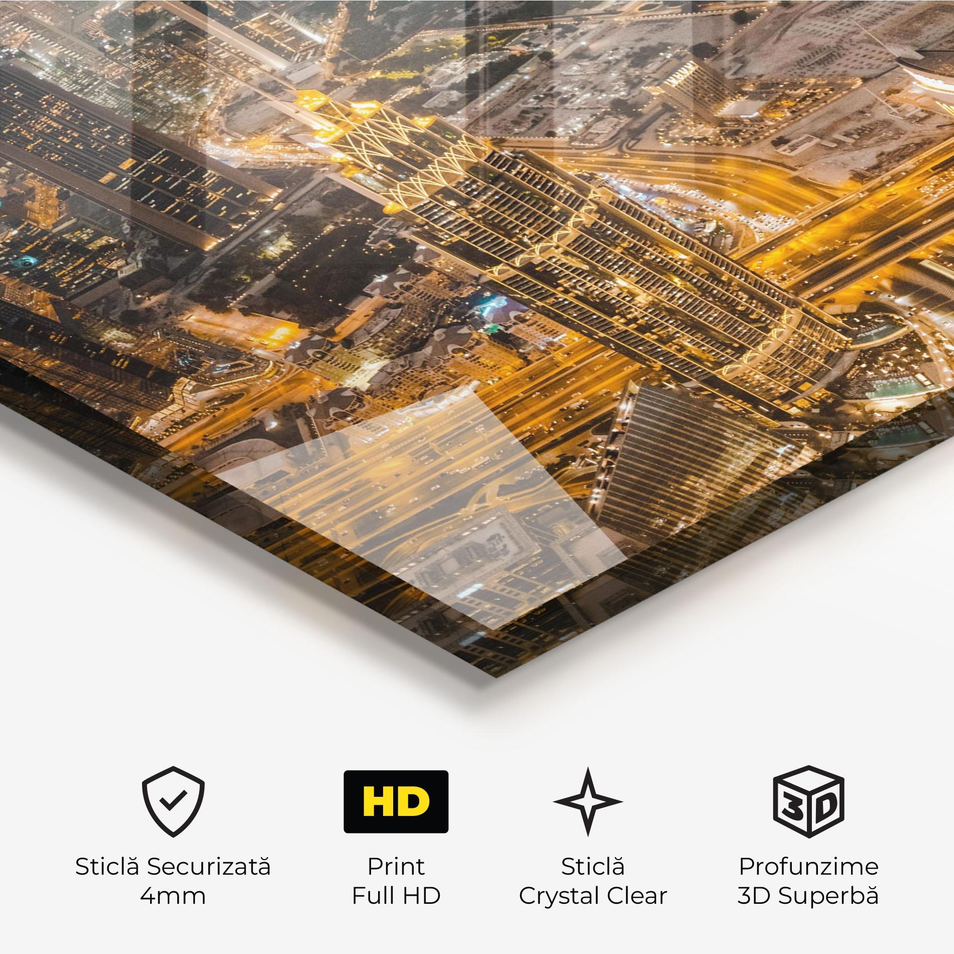 Tablou Sticla Dubai Lights mockup 3