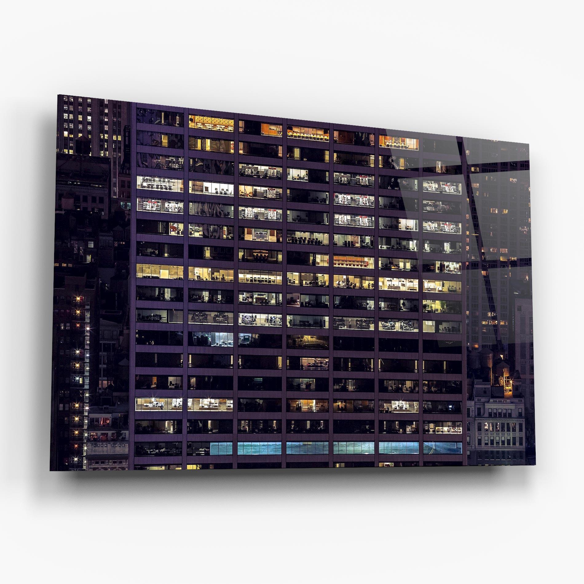 Tablou Sticla Building Lights mockup 6