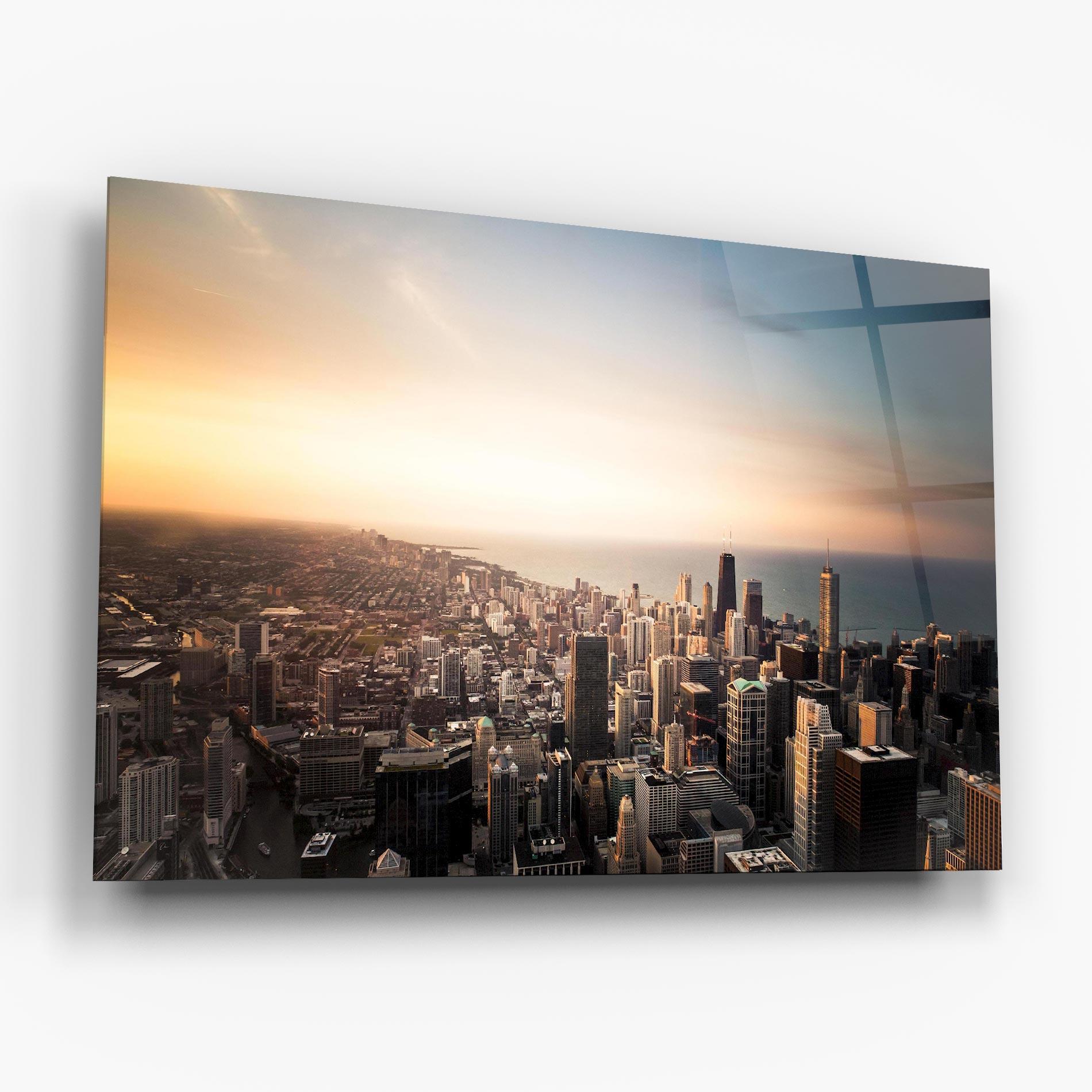 Tablou Sticla City Buildings mockup 6