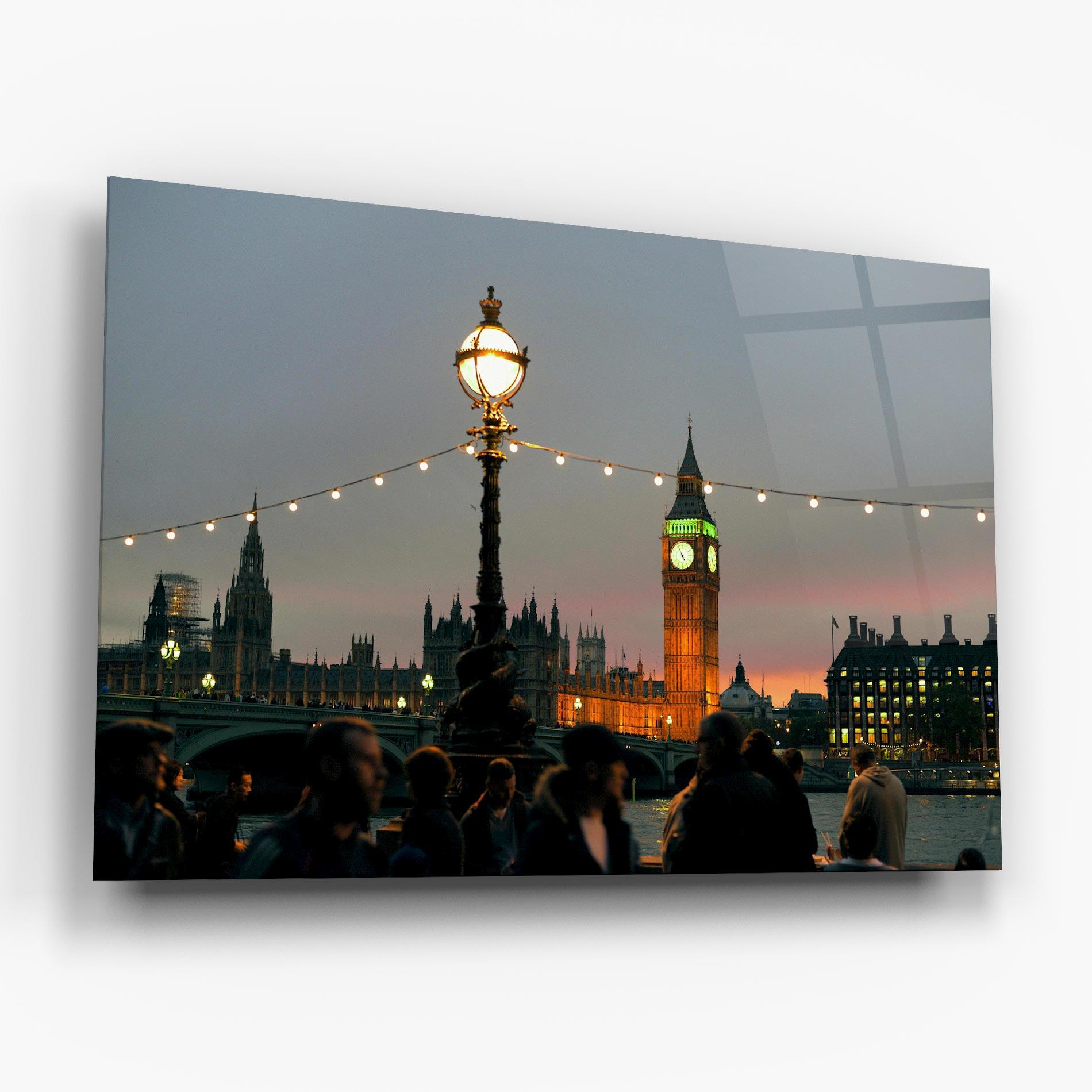 Tablou Sticla Clock Lights mockup 6