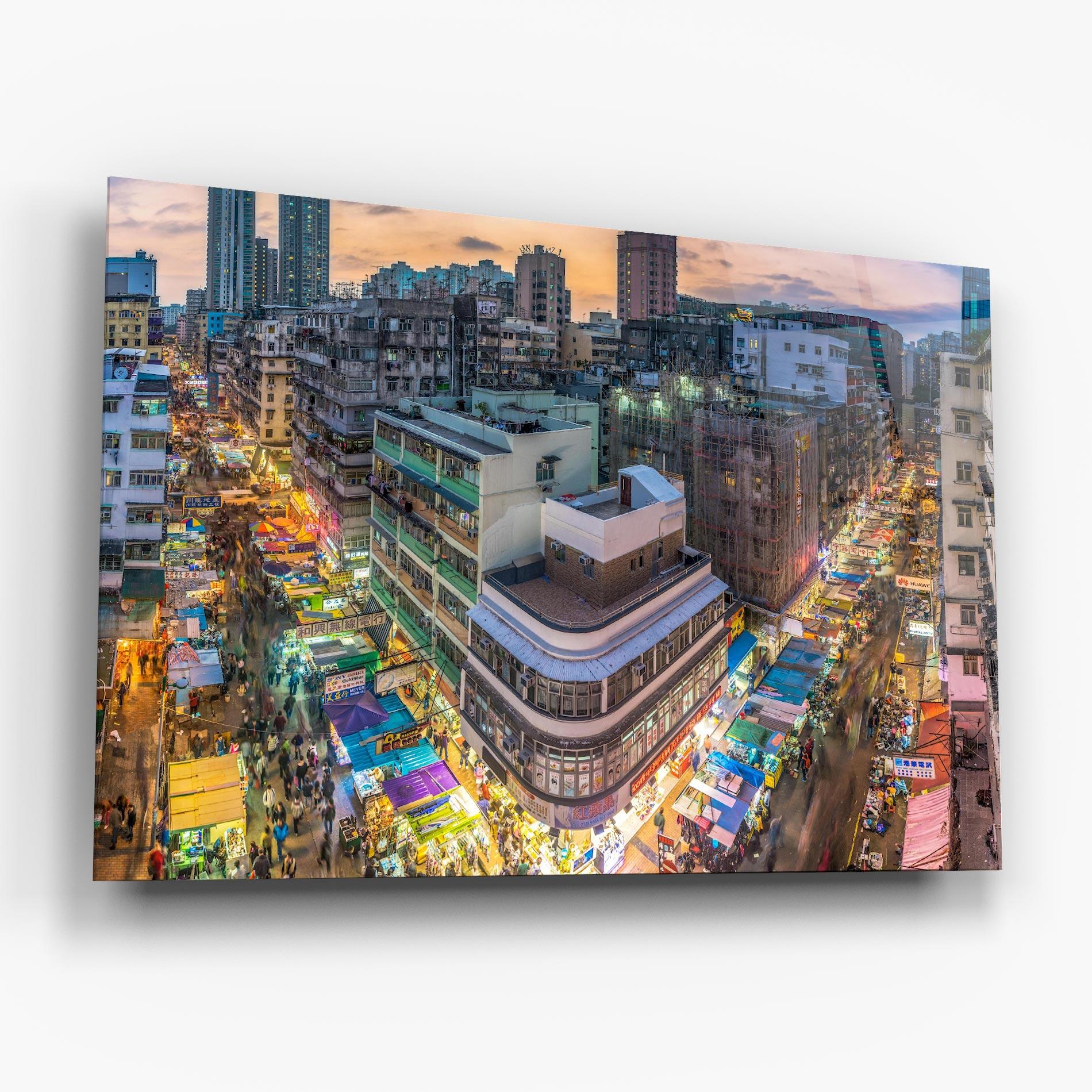 Tablou Sticla Colorful Building mockup 6