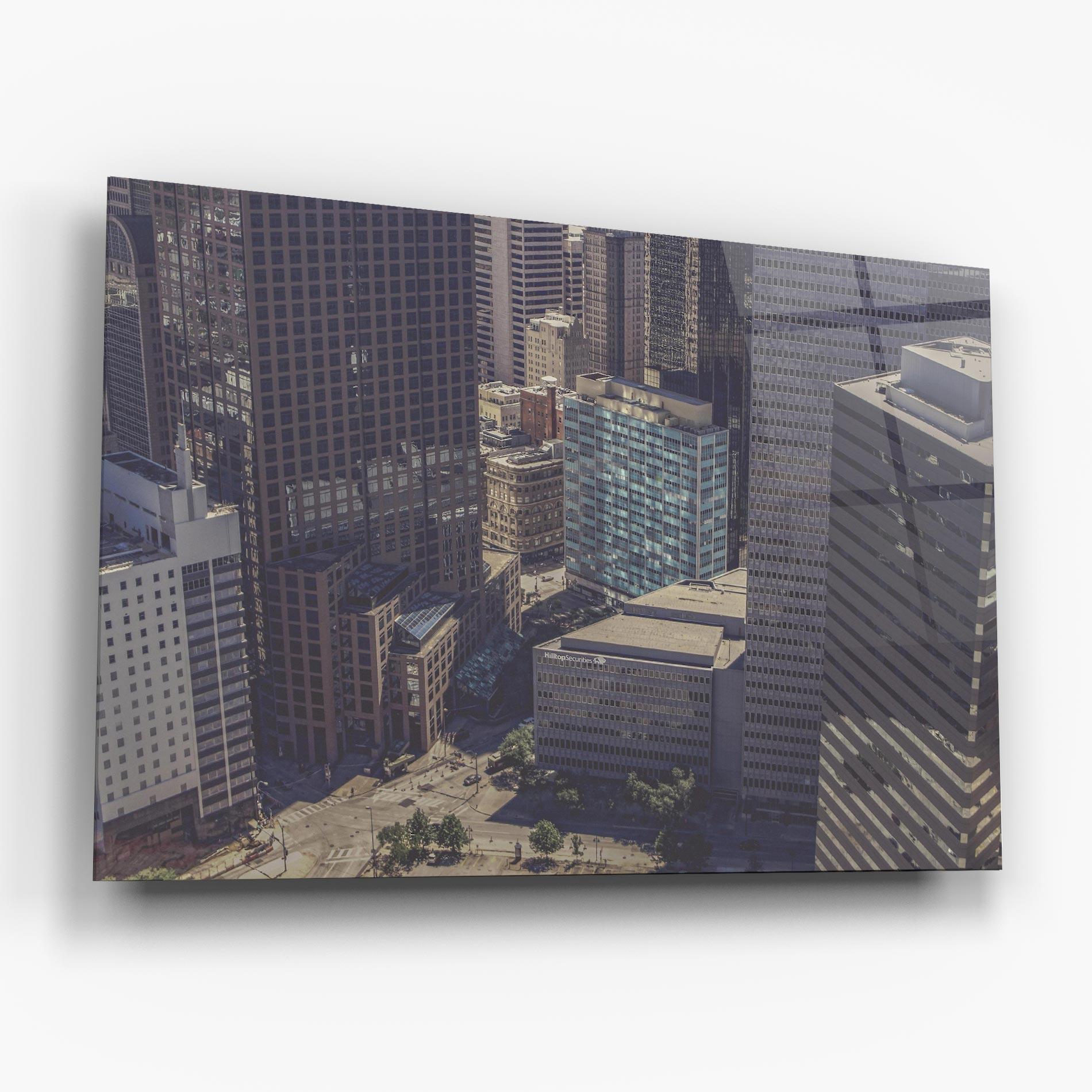 Tablou Sticla Cream Light Building mockup 6