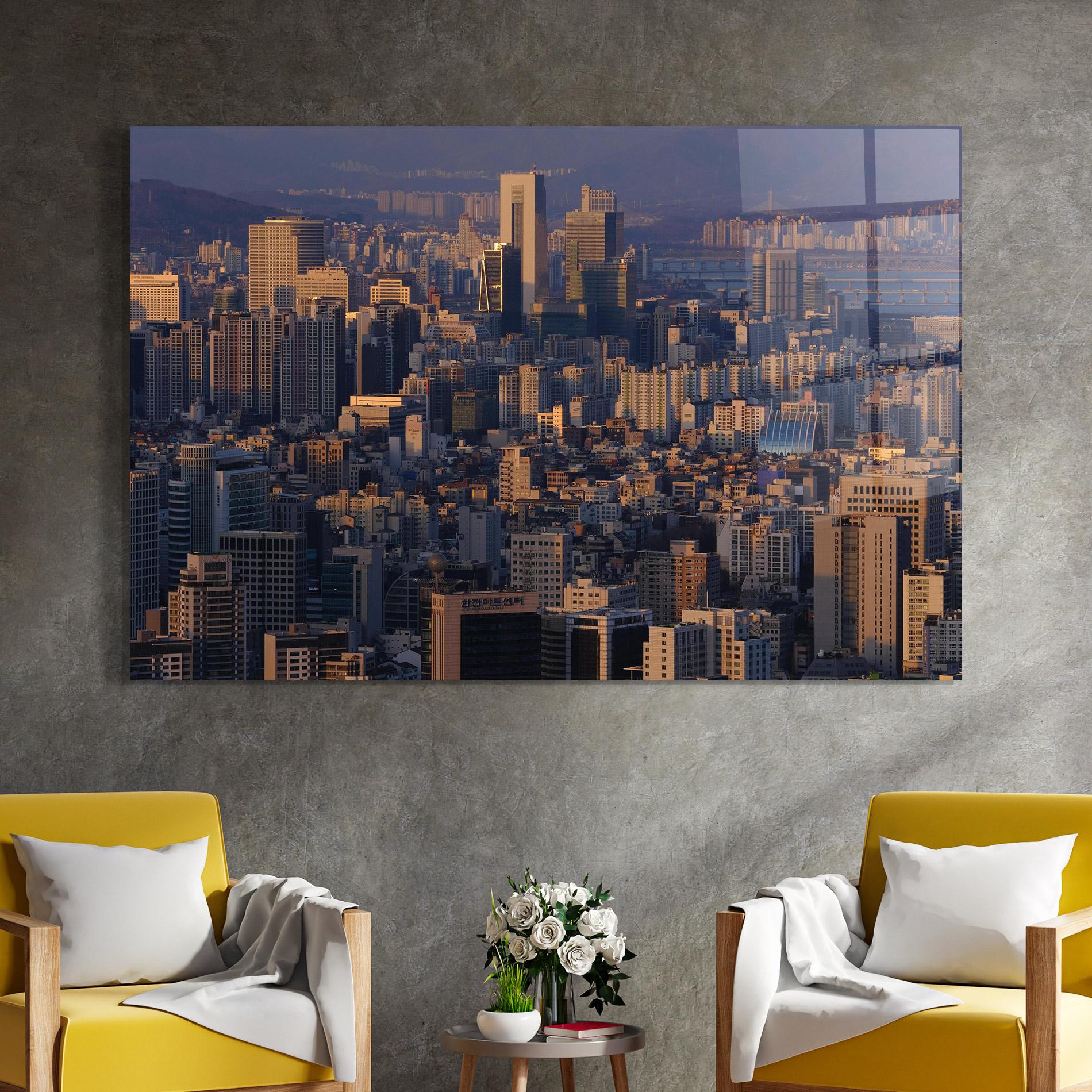 Tablou Sticla Big City mockup 4