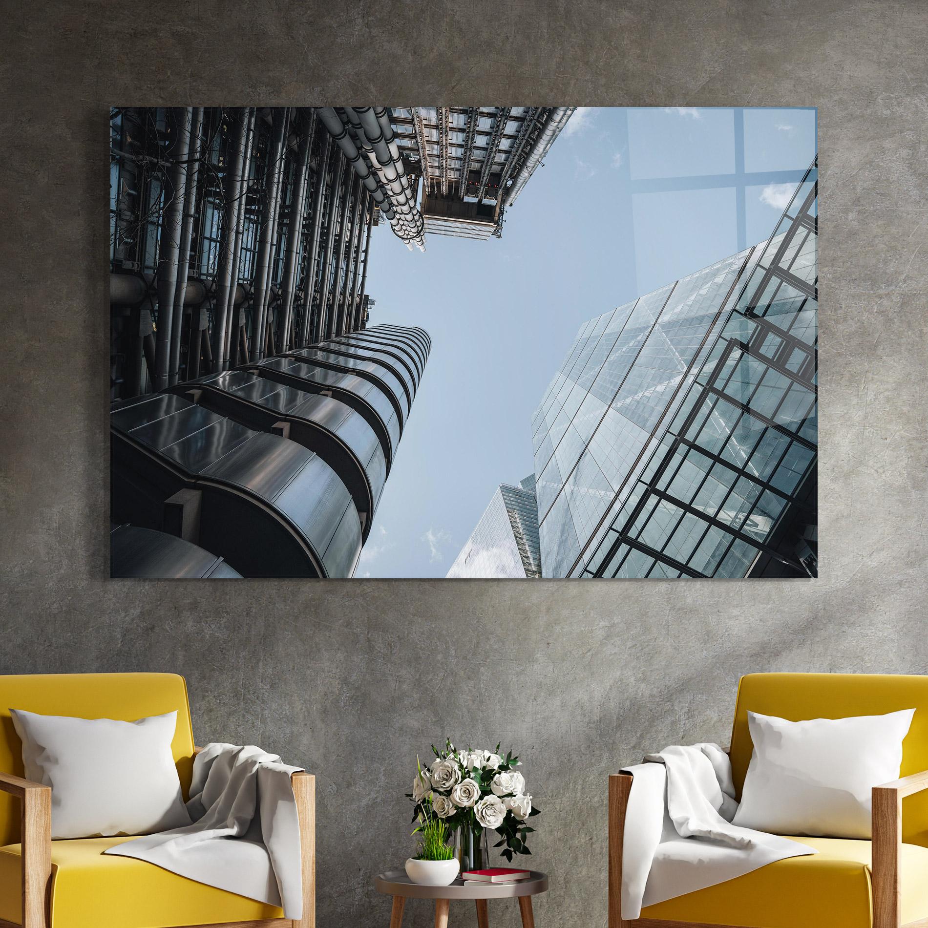 Tablou Sticla Big Glass Building mockup 4