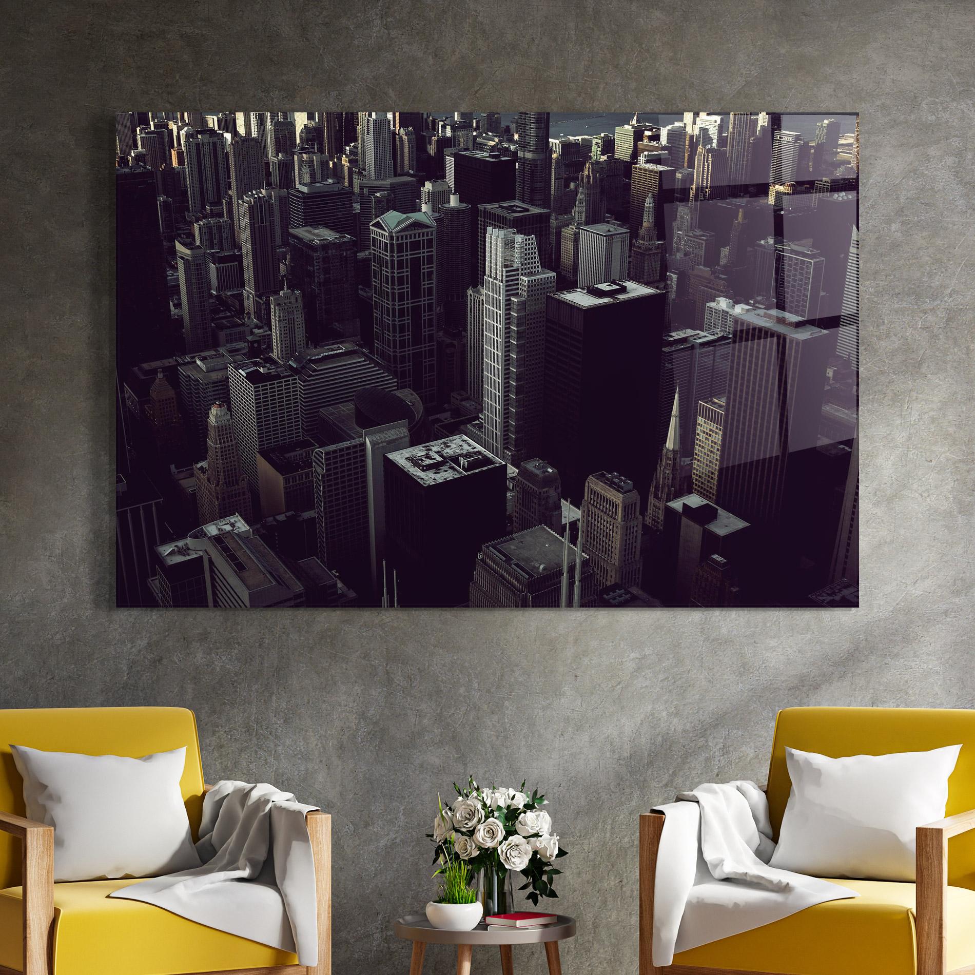 Tablou Sticla Black Cream Building mockup 4