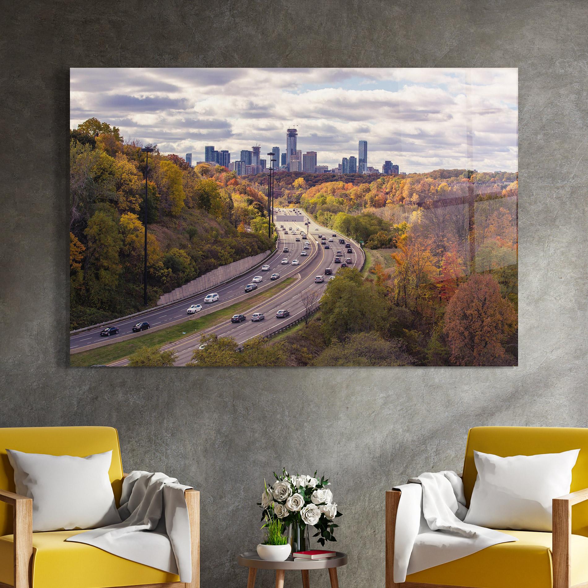 Tablou Sticla City Road mockup 4