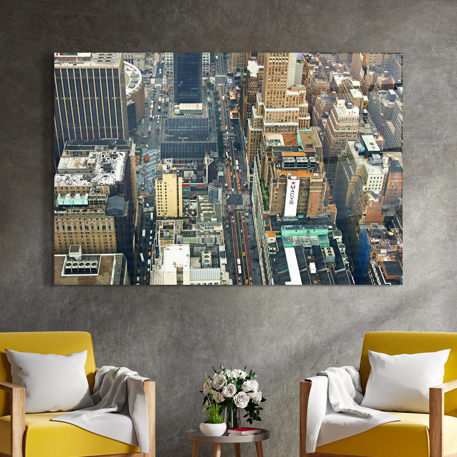 Tablou Sticla Cream Tall Building mockup 4