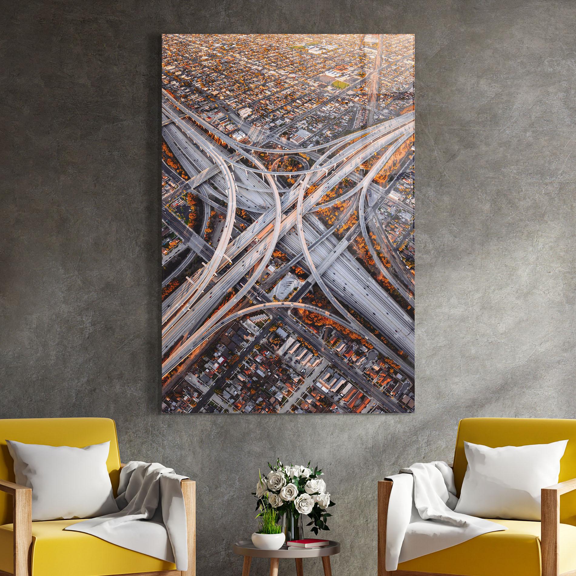 Tablou Sticla Big Road City mockup 4