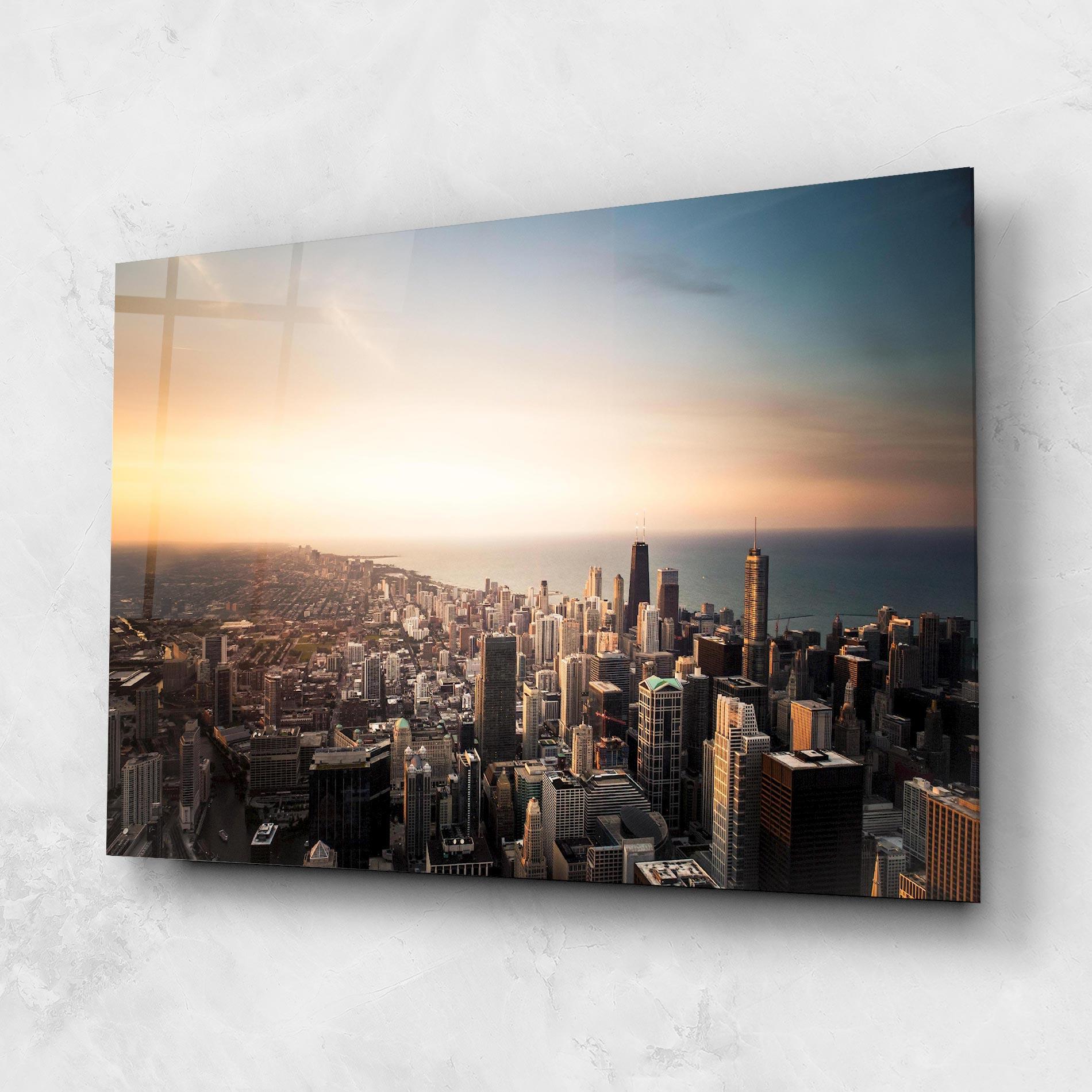 Tablou Sticla City Buildings mockup 1