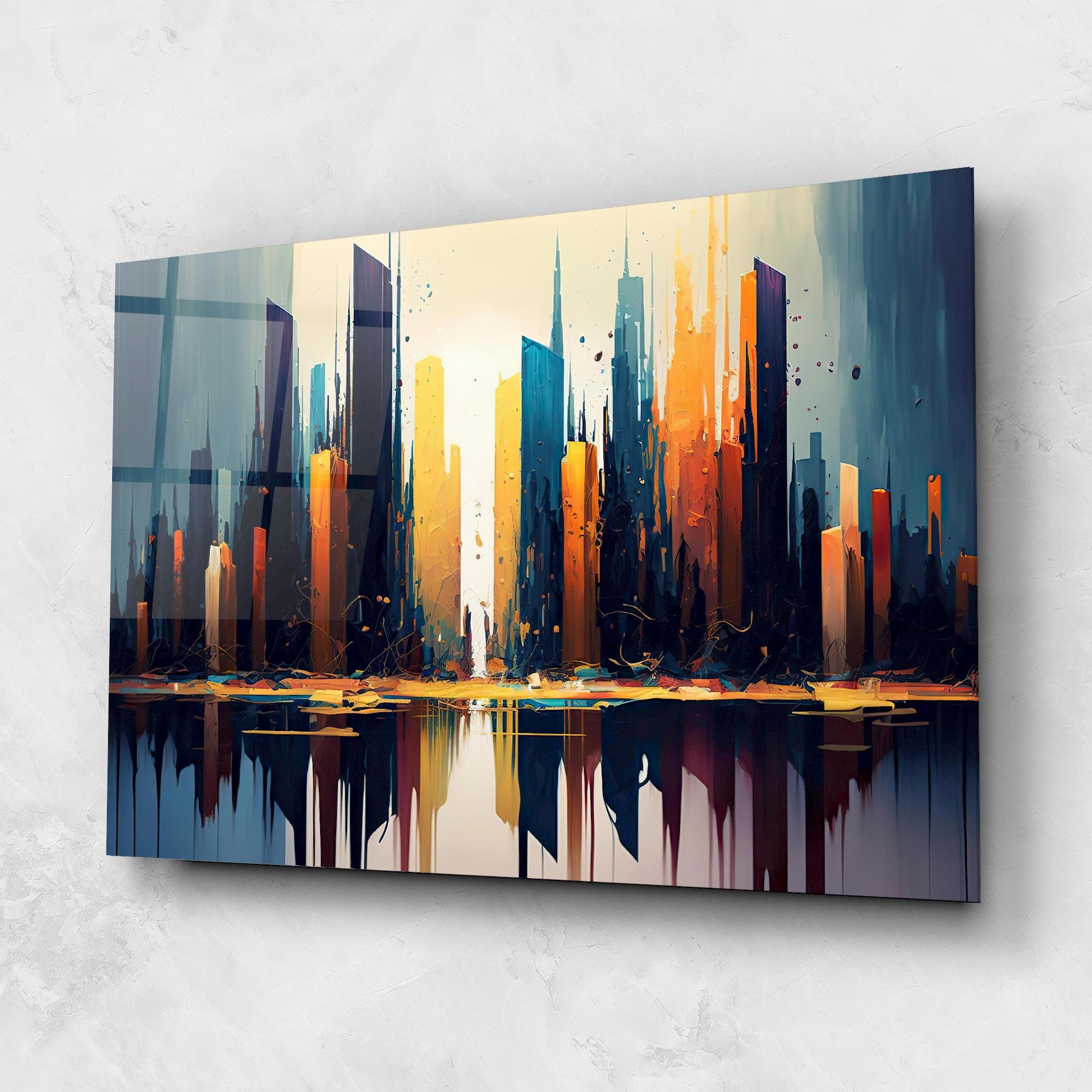 Tablou Sticla City Pain Art mockup 1