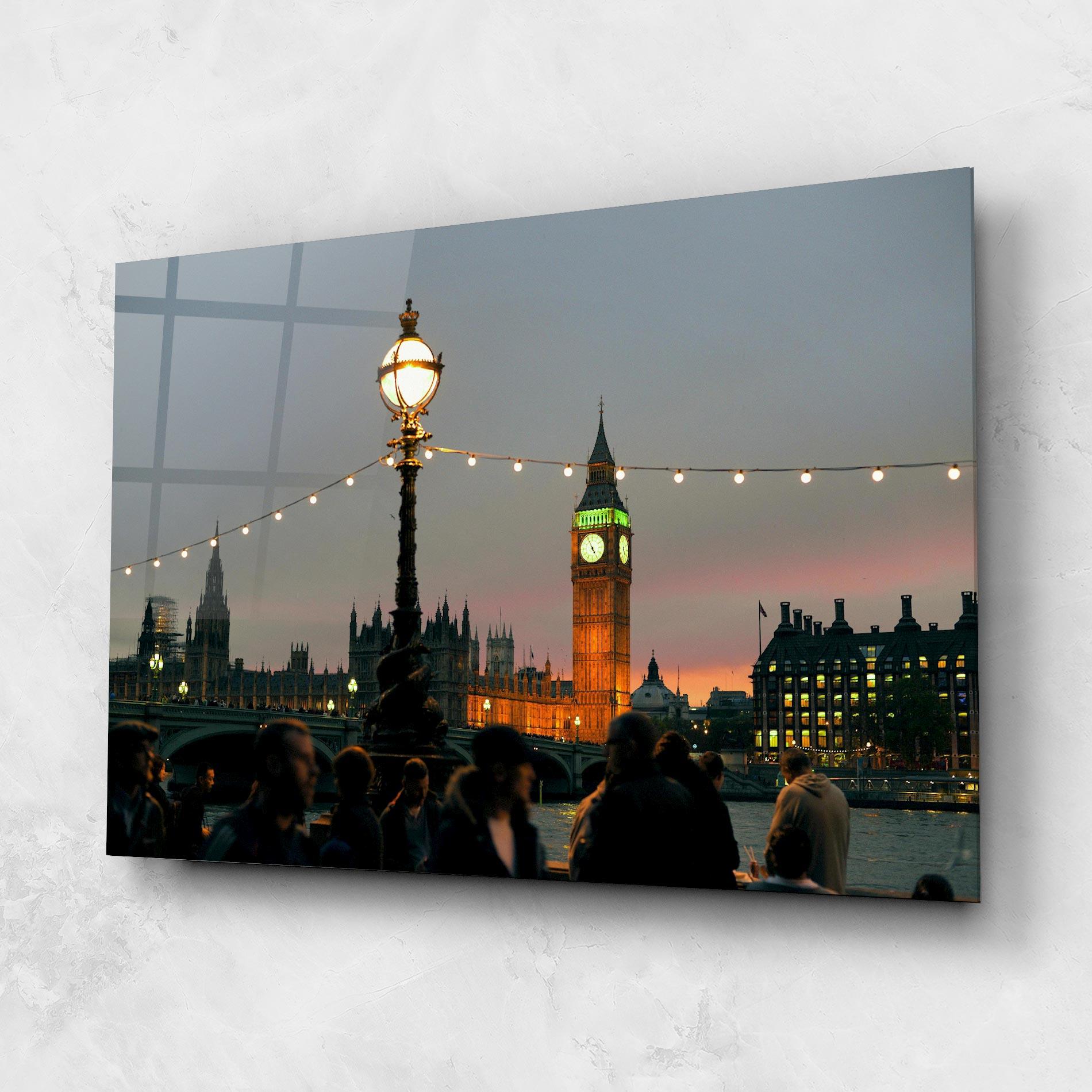 Tablou Sticla Clock Lights mockup 1