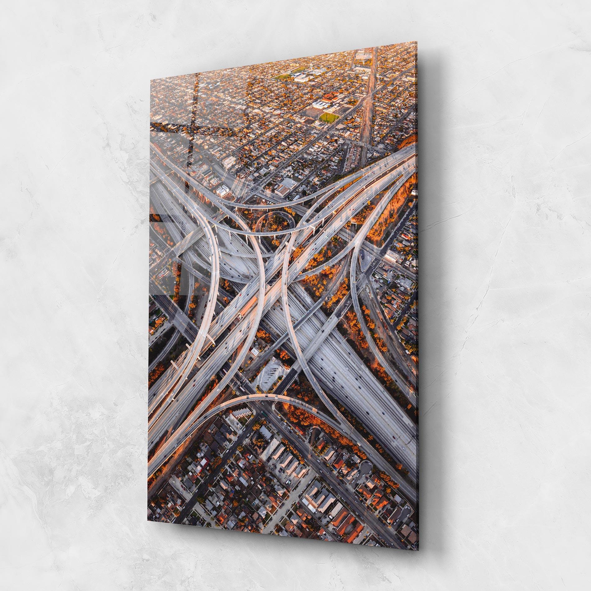 Tablou Sticla Big Road City mockup 1