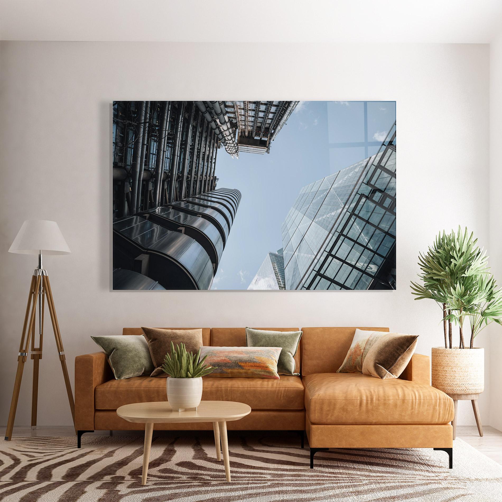 Tablou Sticla Big Glass Building mockup 7