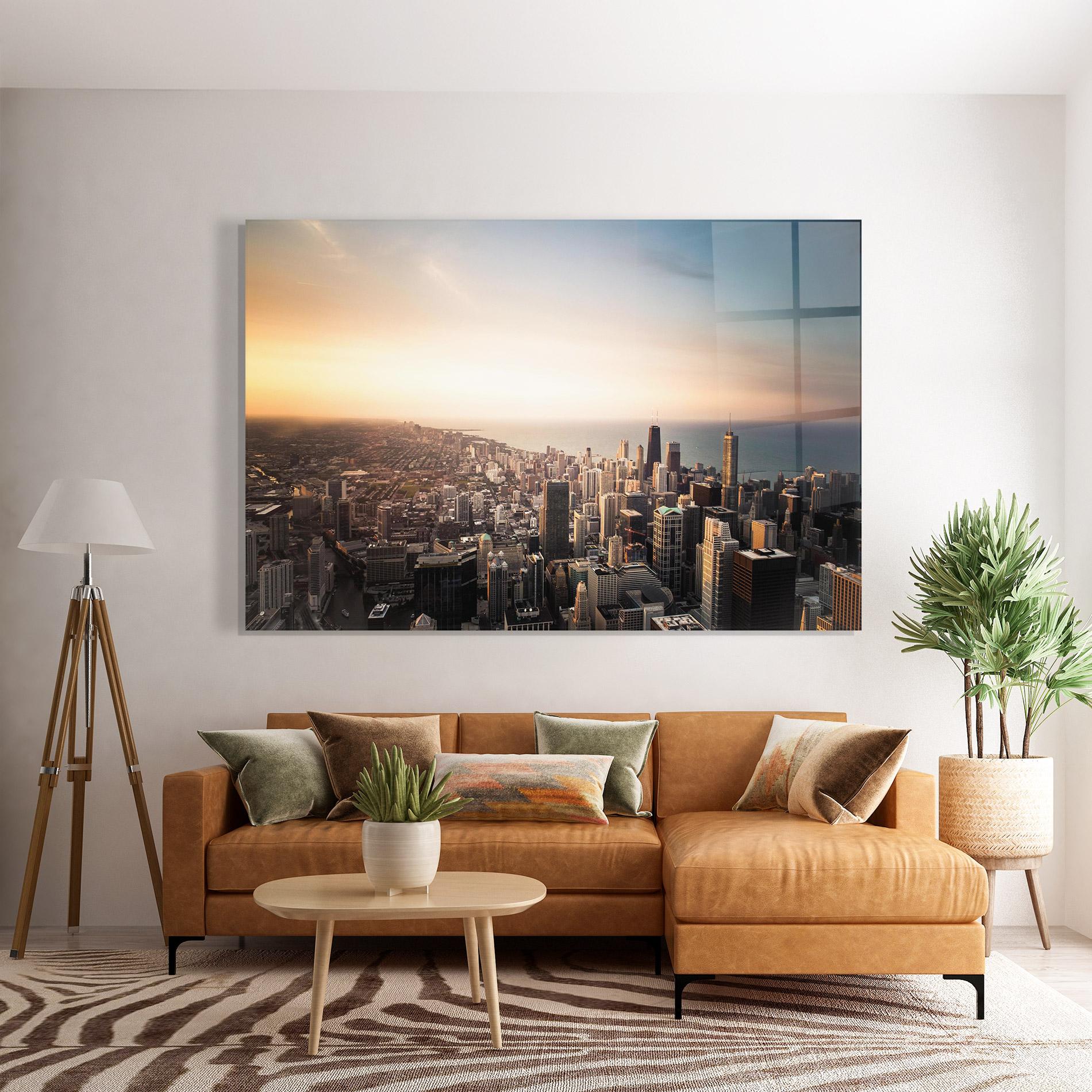 Tablou Sticla City Buildings mockup 7